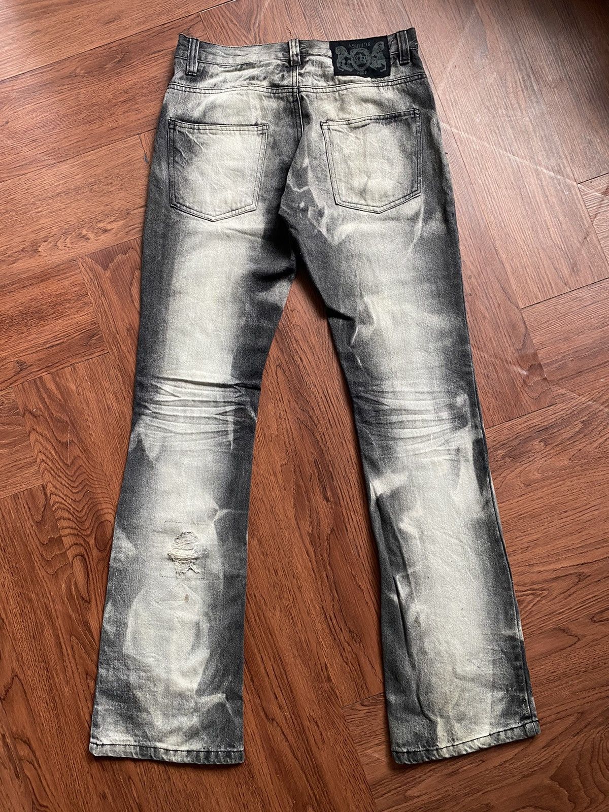 If Six Was Nine Low Box Ripped Flare Jeans Size US 30 / EU 46 - 2 Thumbnail