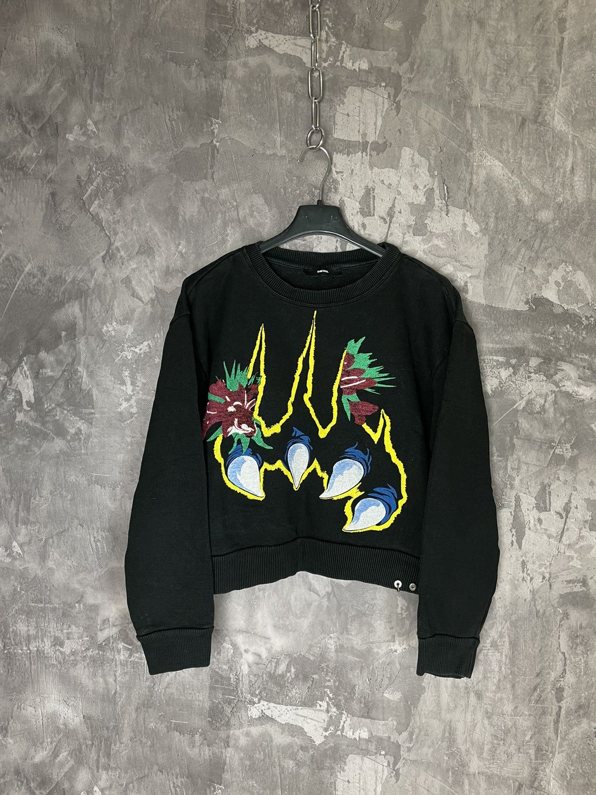 Diesel Diesel Avant Garde “Monster Hand” full print crop sweatshirt Size M / US 6-8 / IT 42-44 - 1 Thumbnail