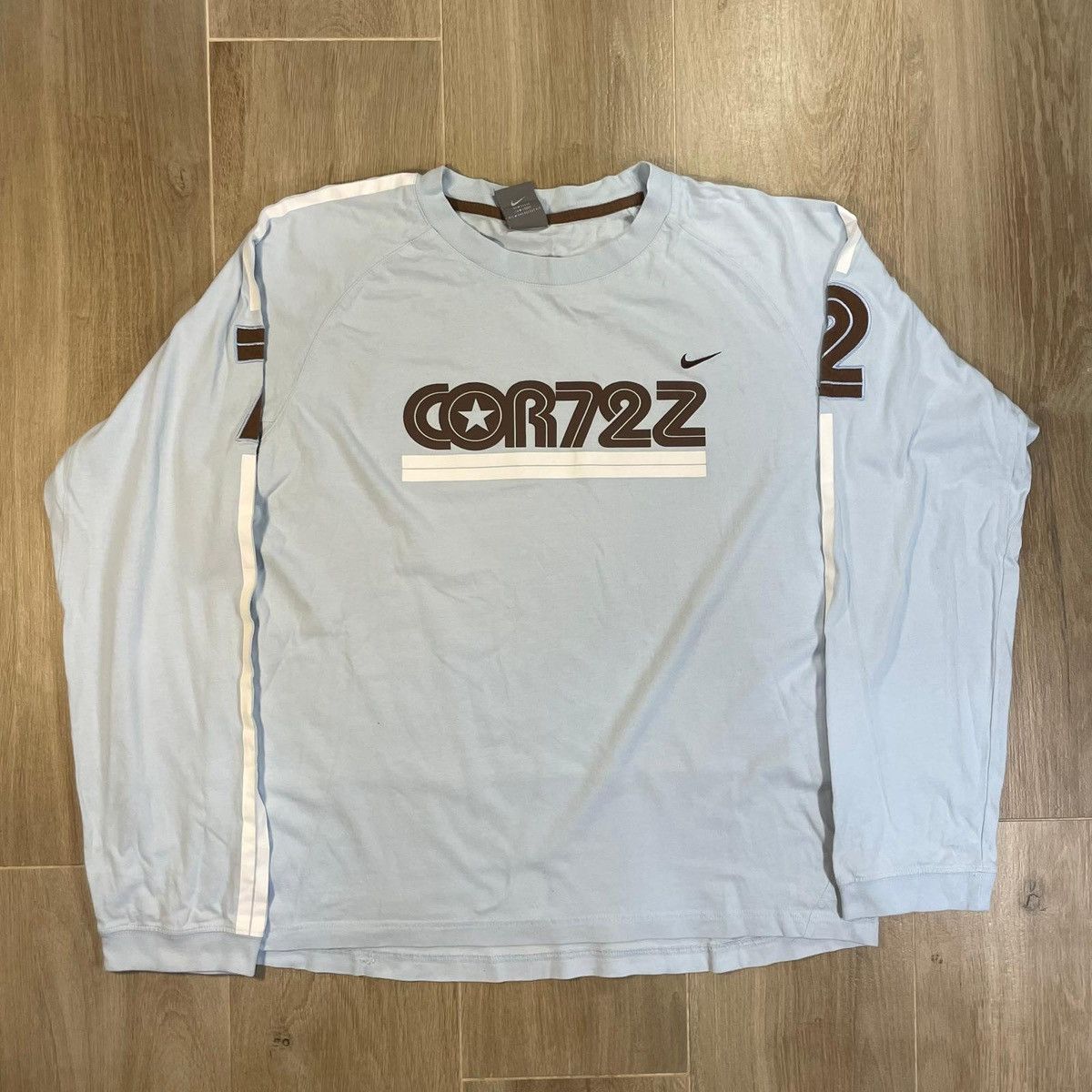 Nike Nike Cortez long sleeve shirt in white and blue y2k vintage Size US XL / EU 56 / 4 - 1 Thumbnail