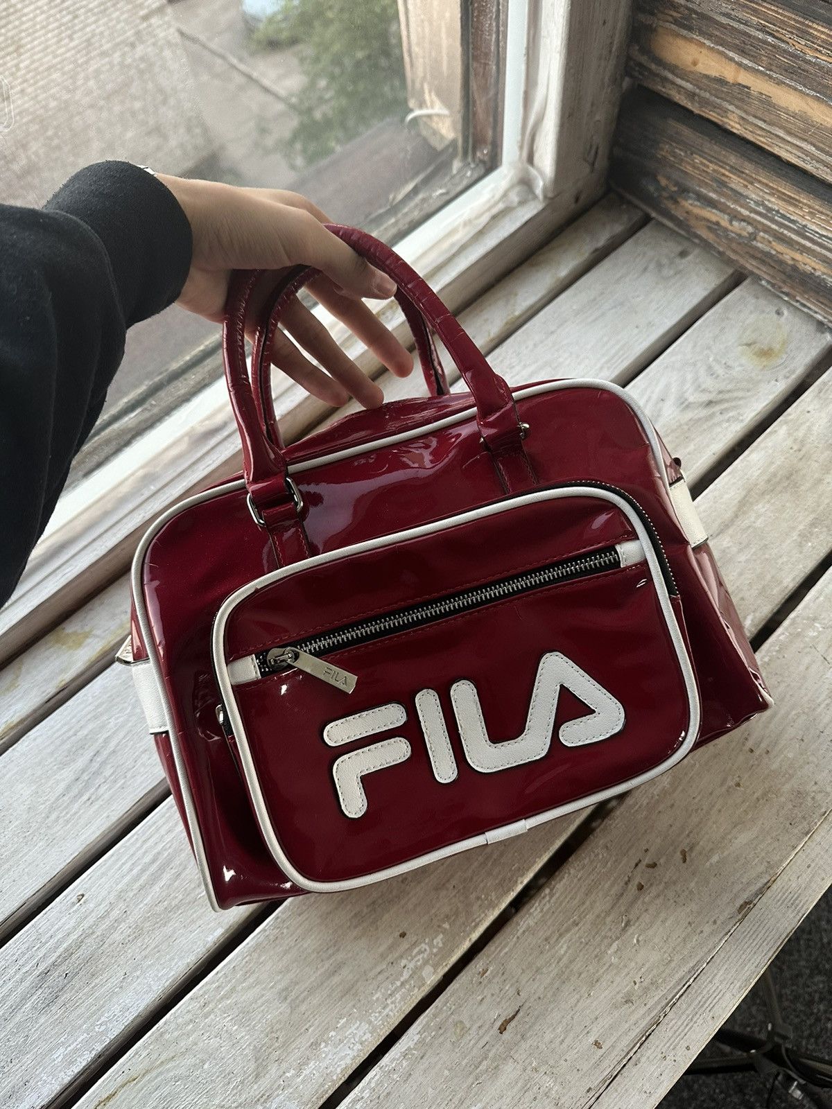 Fila 🚨Y2K AVANT-GARDE FILA 🚨mesh RED Japan style hand bag 90s Size ONE SIZE - 5 Thumbnail