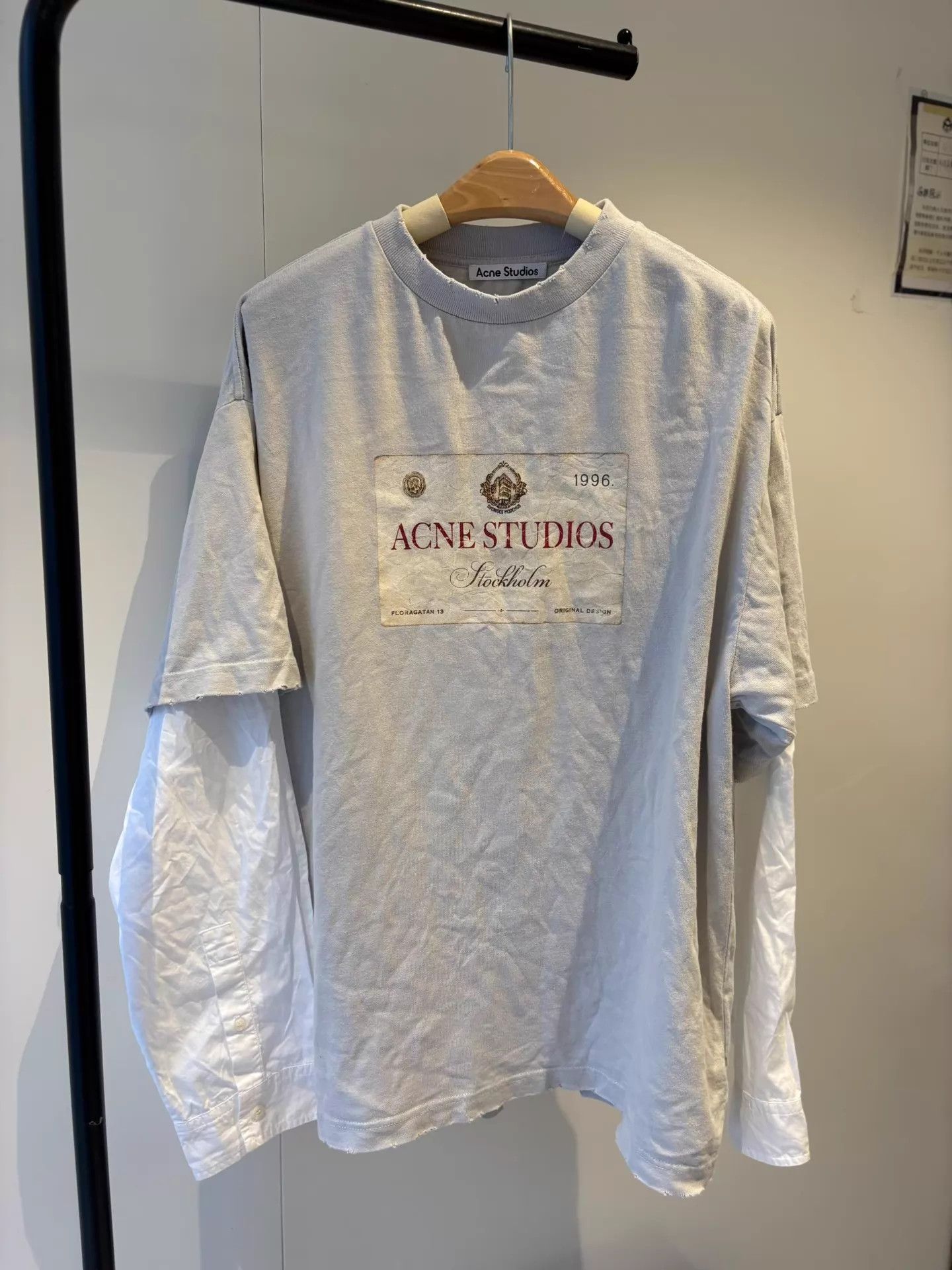 Acne Studios ACNE 25ss Layered Long Sleeve Tee NOS XS Size XS / US 0-2 / IT 36-38 - 1 Thumbnail