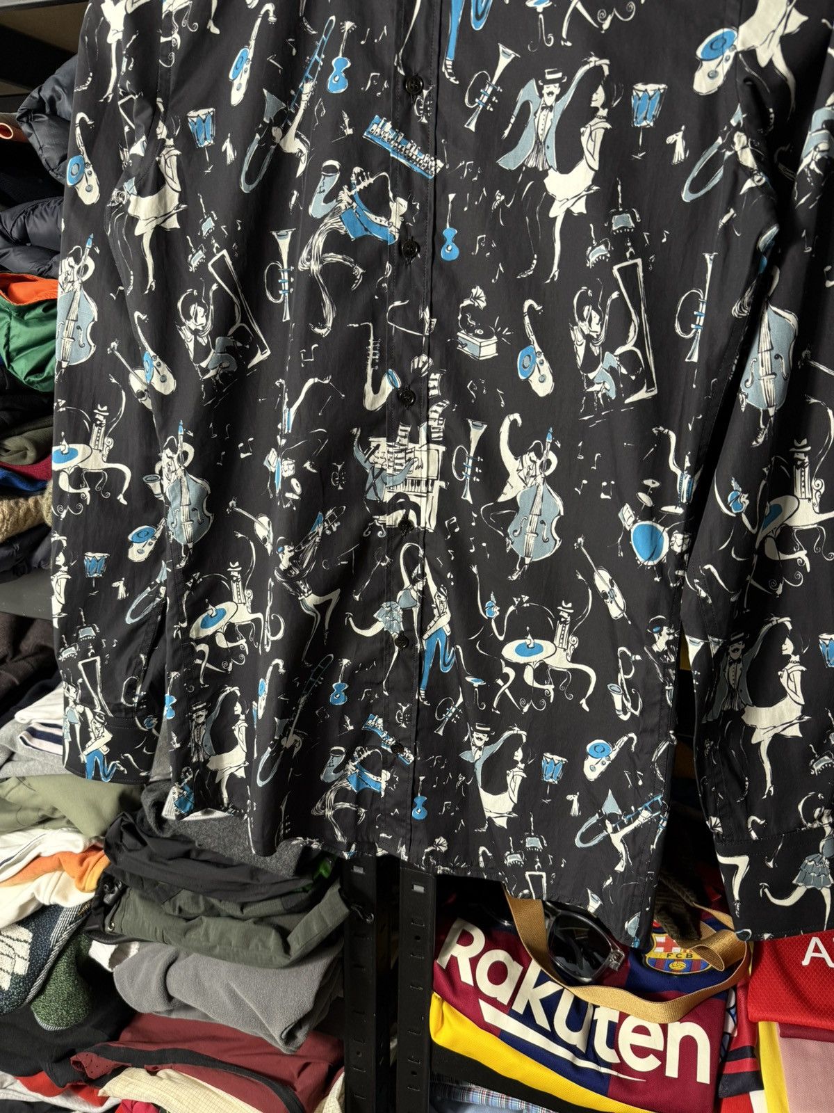 Dolce & Gabbana Dolce Gabbana GOLD Jazz Motif Shirt Button Up Black Cotton Size US XS / EU 42 / 0 - 5 Thumbnail
