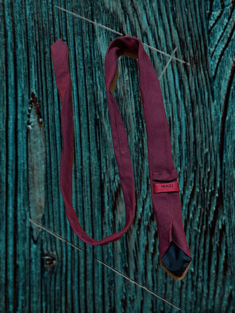 Hugo Boss HUGO RED TAG Silk Tie ITALY Burgundy Red Geometric Size ONE SIZE - 1 Thumbnail