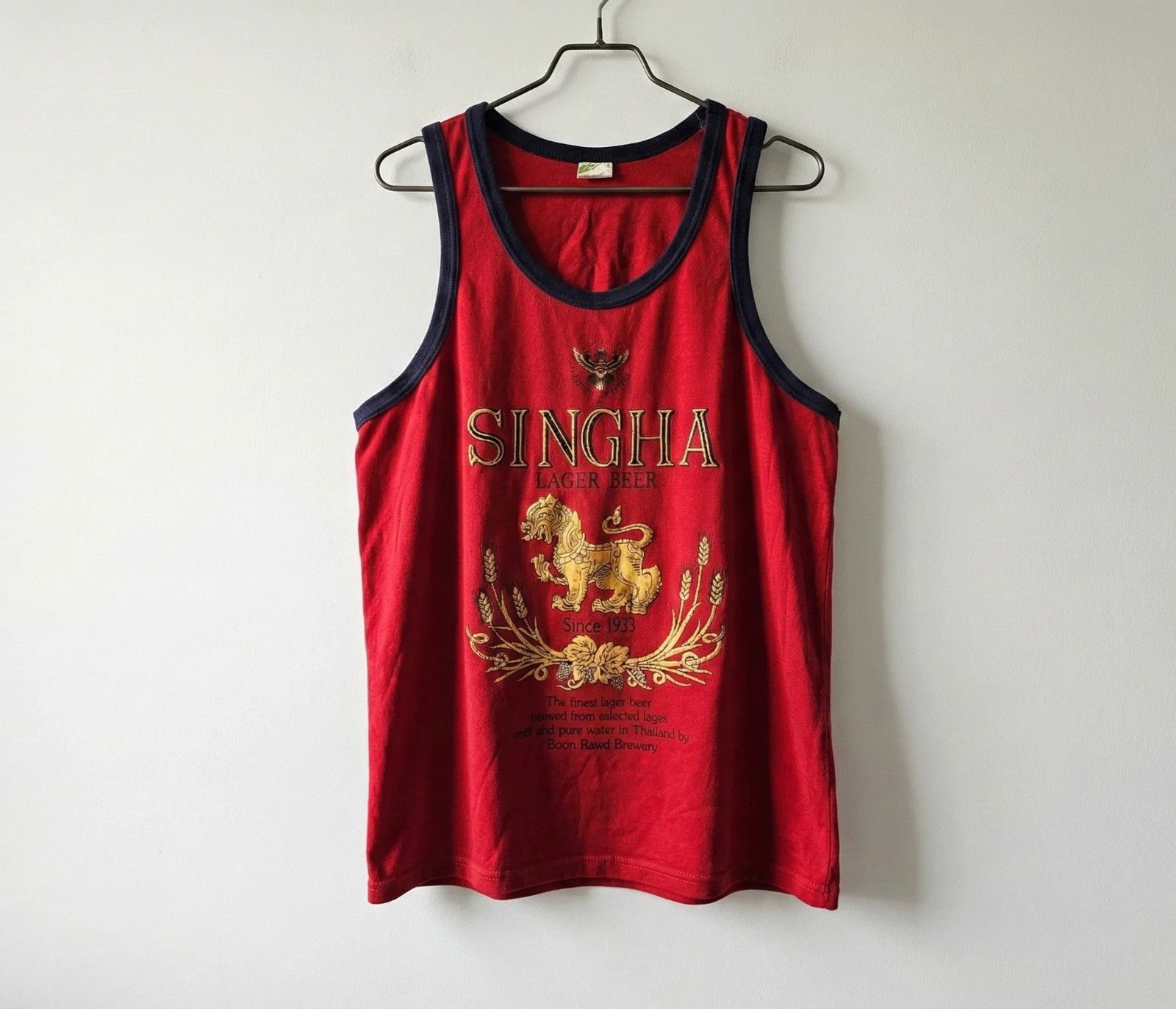 Other Vintage 90s Singha Beer Thailand Promo Tank Top Red Cotton L Size US L / EU 52-54 / 3 - 1 Thumbnail