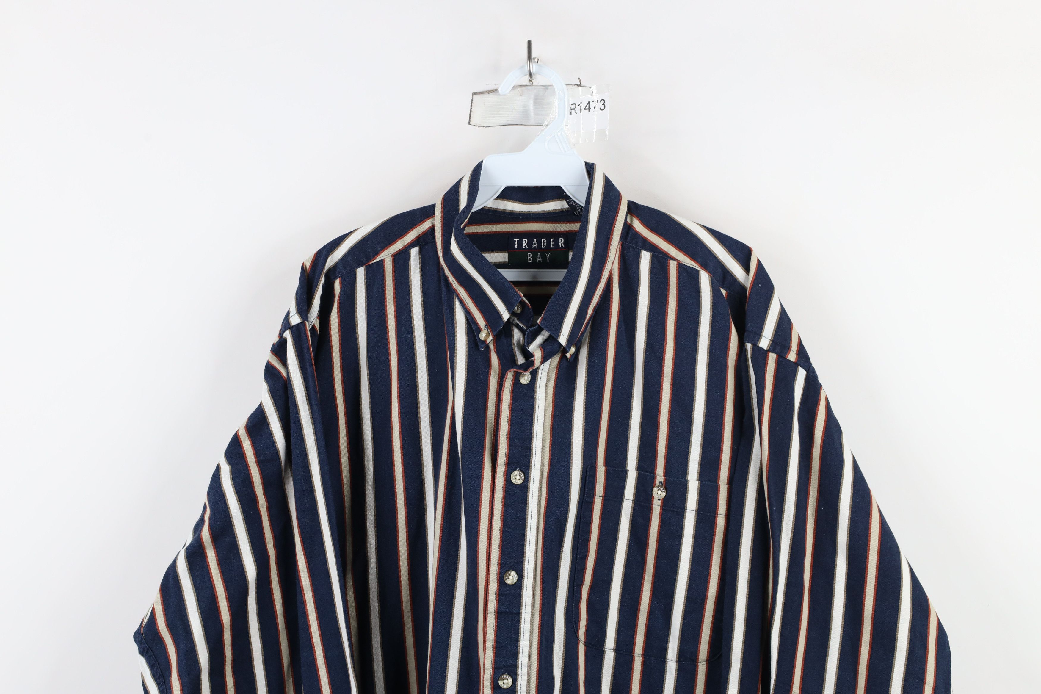 Vintage Vintage 90s Streetwear Block Collared Button Down Shirt Size US XL / EU 56 / 4 - 2 Thumbnail