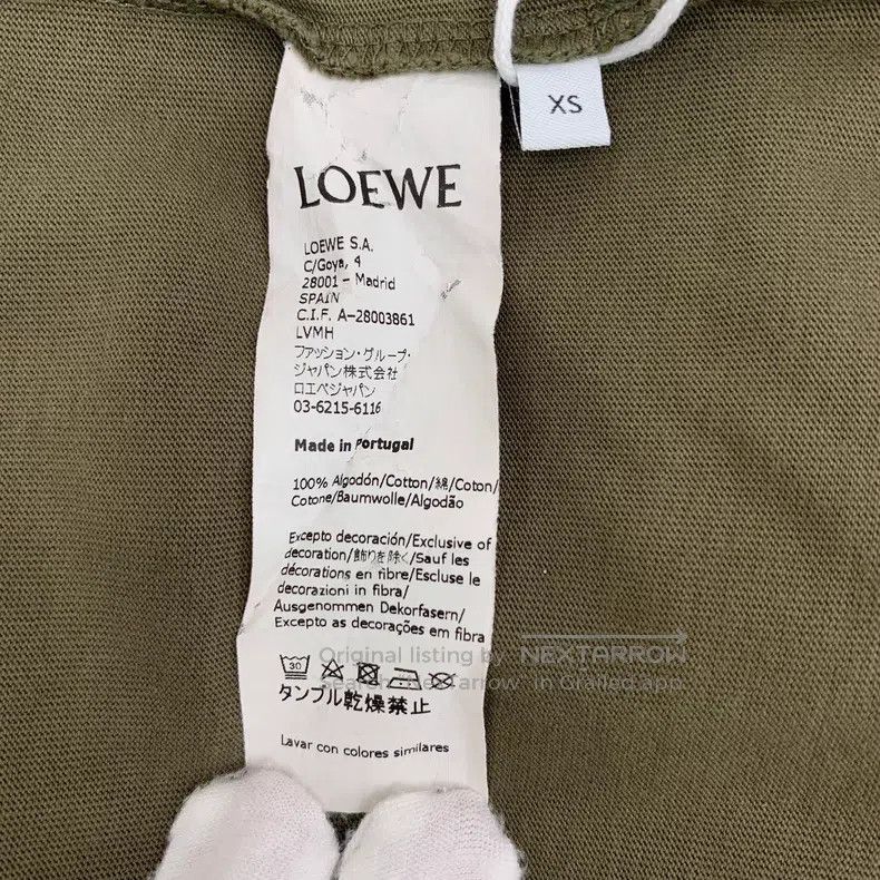 Loewe Loewe Military green logo embroidery cotton round-neck sho Size XS / US 0-2 / IT 36-38 - 6 Thumbnail
