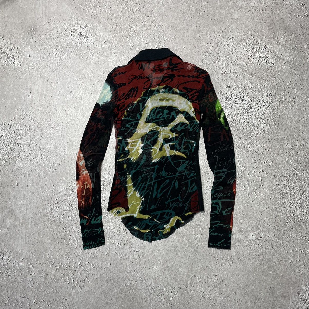 Jean Paul Gaultier FW1997 JPG Fight Racism Face Mesh Long Sleeve Shirt Size XS / US 0-2 / IT 36-38 - 6 Thumbnail