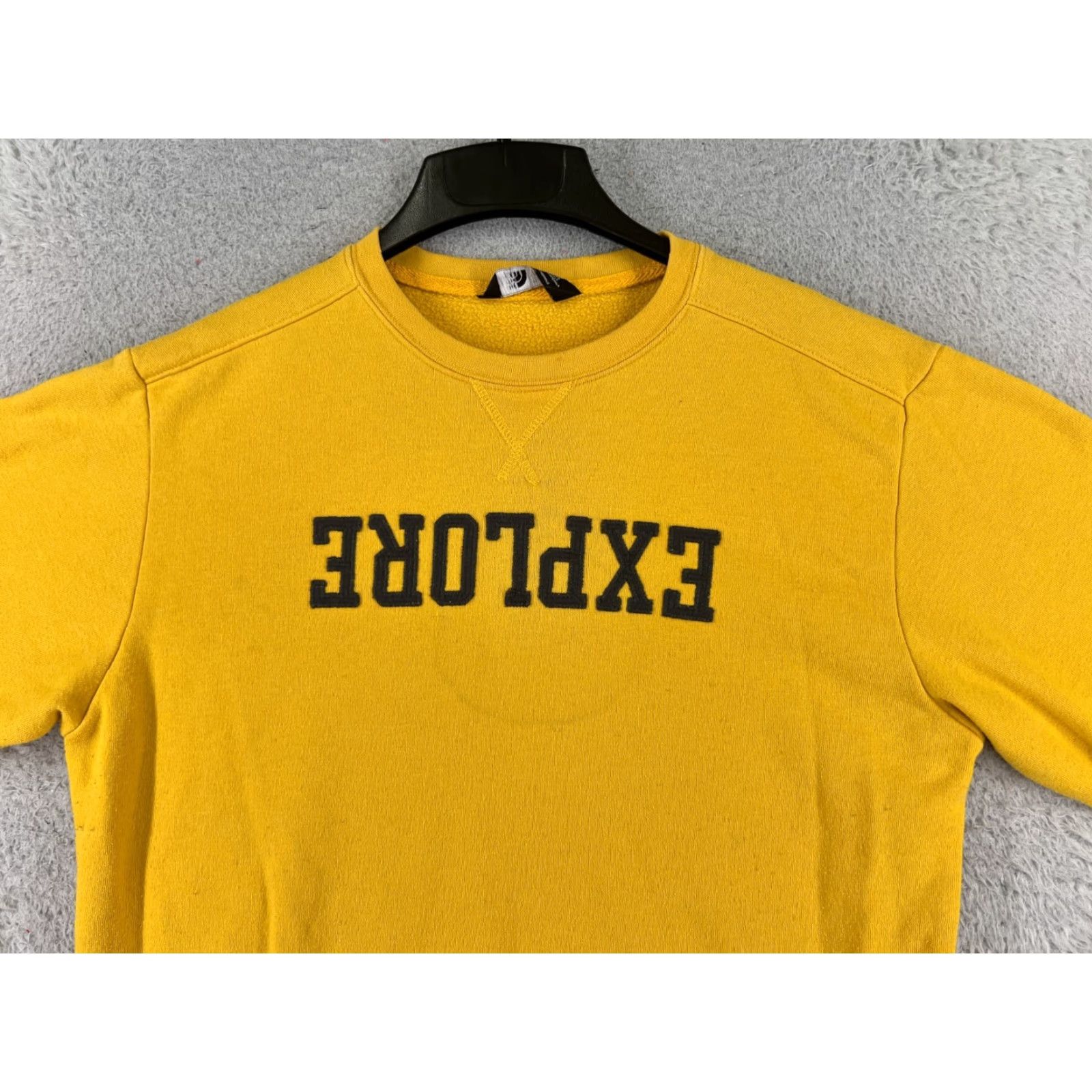 The North Face The North Face Sweater Men Medium Yellow Pullover Crew Neck Cotton Fleece Embroidered Logo Sweater | Mens | Regular Fit - Yellow | 90s? Size US M / EU 48-50 / 2 - 4 Thumbnail