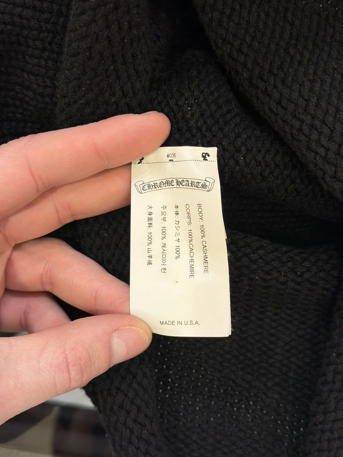 Chrome Hearts Chrome Hearts Oversized Cashmere Beanie - Black Size ONE SIZE - 8 Thumbnail