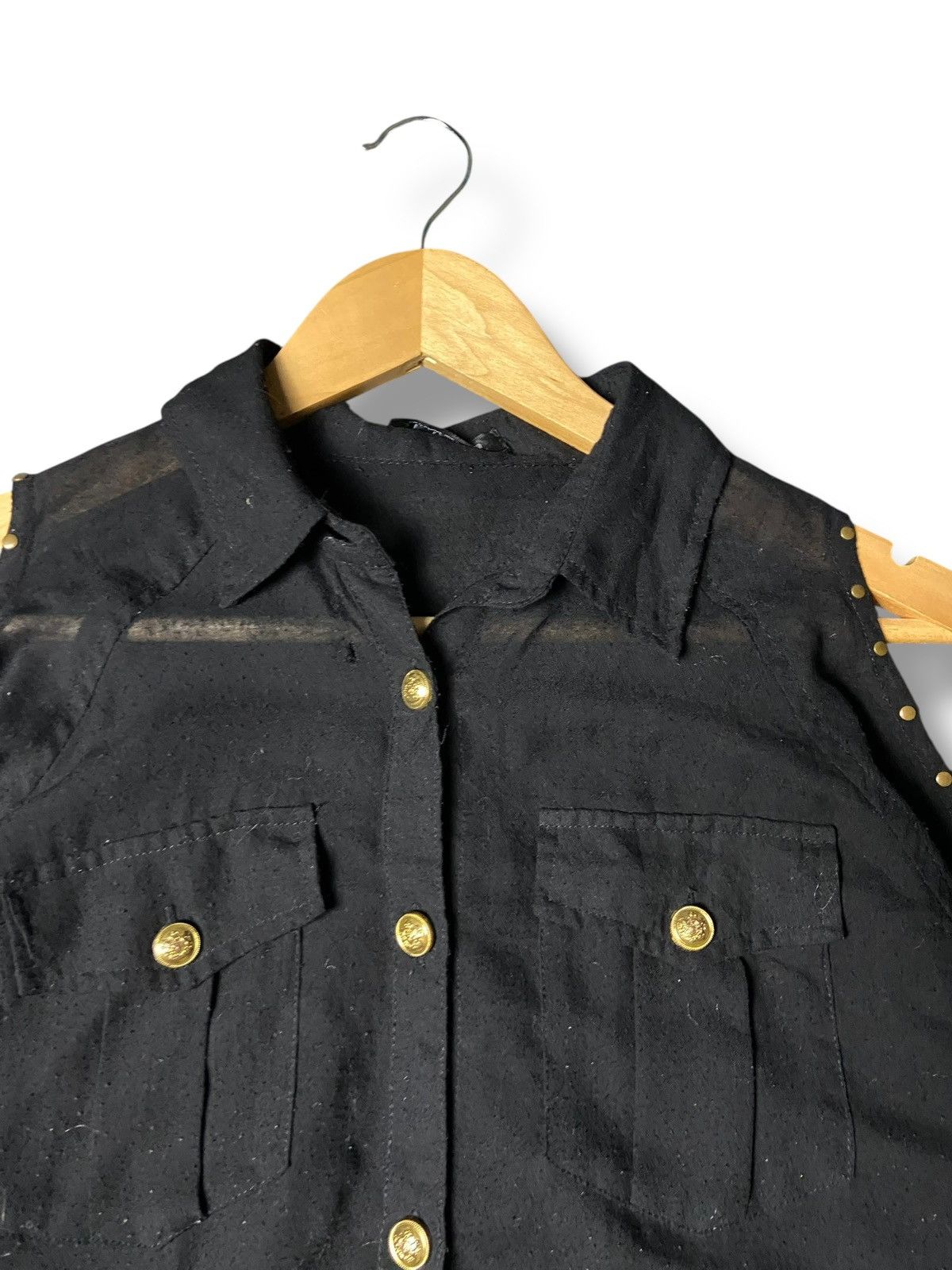Dig Deep Vintage Dig Deep Punk Cold Shoulder Button Up Shirt (165) Size M / US 6-8 / IT 42-44 - 2 Thumbnail