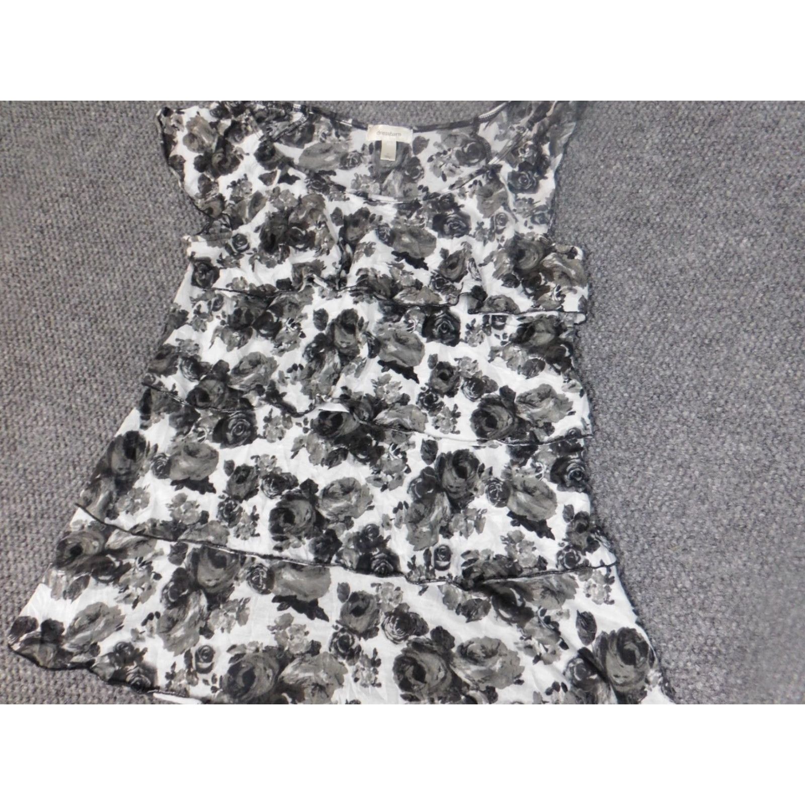 Vintage Dressbarn Womens Blouse L Gray Floral Pullover Casual Lightweight Polyester Rayon Shirt Top Size L / US 10 / IT 46 - 2 Thumbnail