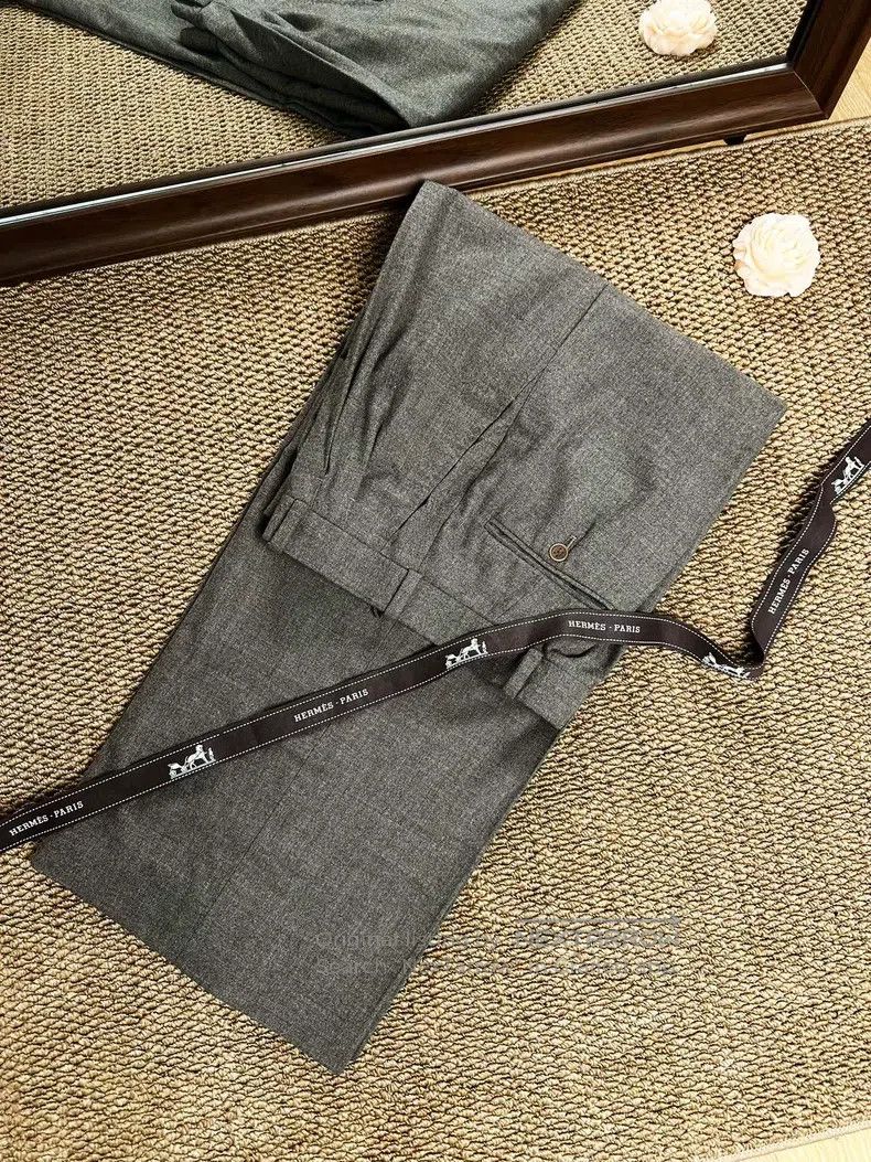 Hermes Hermes Margiela Era Wool Wide Leg Straight Business Pants, Size 25" / US 0 / IT 36 - 6 Thumbnail