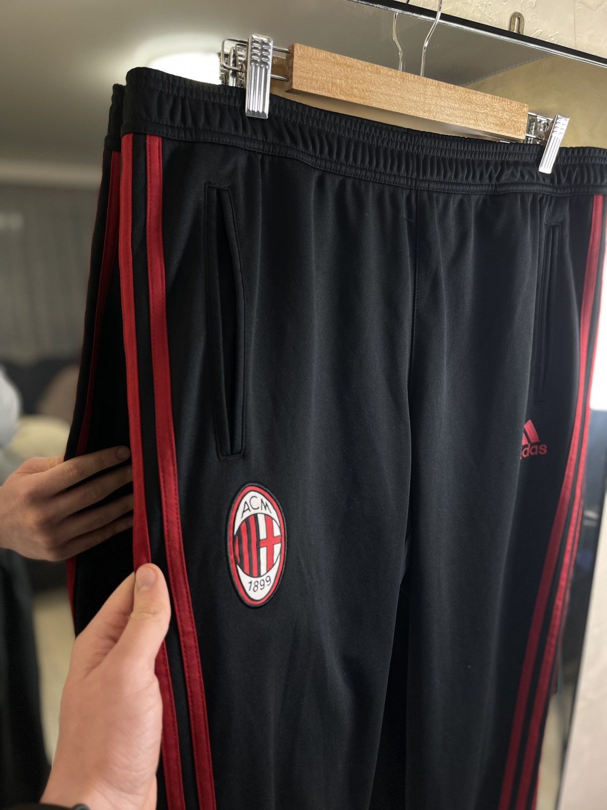 Adidas Adidas AC Milan 2014/15 Training Track Pants Rossoneri Size US 34 / EU 50 - 2 Thumbnail