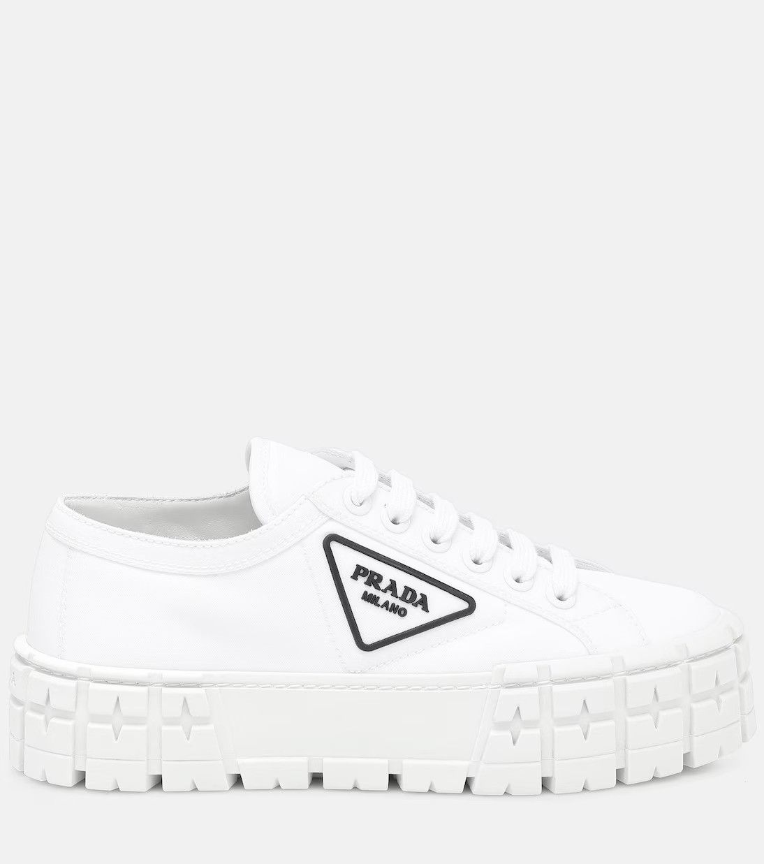 Prada o1B3y1r0526 Wheel Gabardine Sneakers in White Size US 6 / IT 36 - 1 Thumbnail