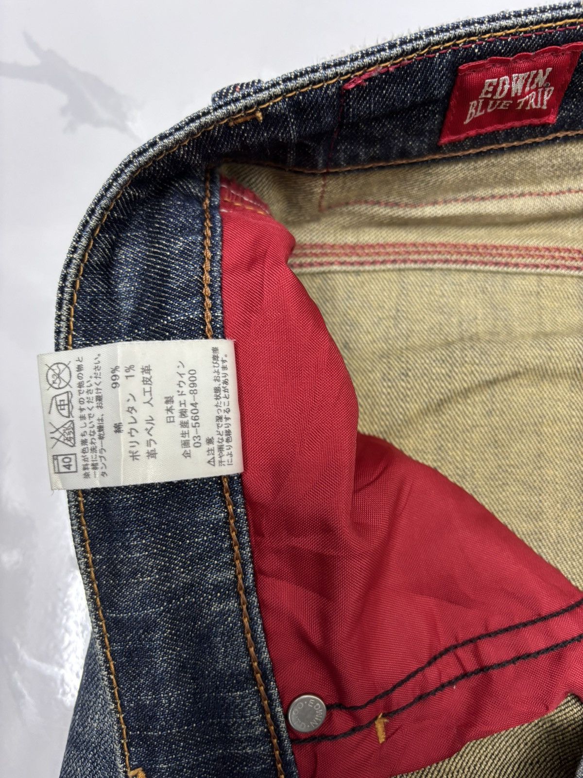 Kapital Edwin Blue Trip Curved Banana Cut Loose Jeans Size US 34 / EU 50 - 13 Thumbnail