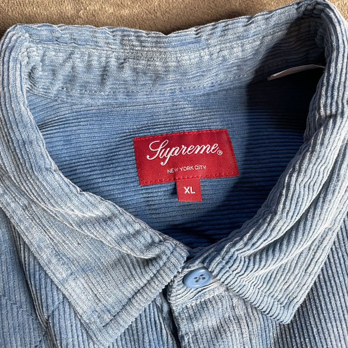 Supreme Supreme Quilted Corduroy Shirt Size XL Size US XL / EU 56 / 4 - 3 Thumbnail