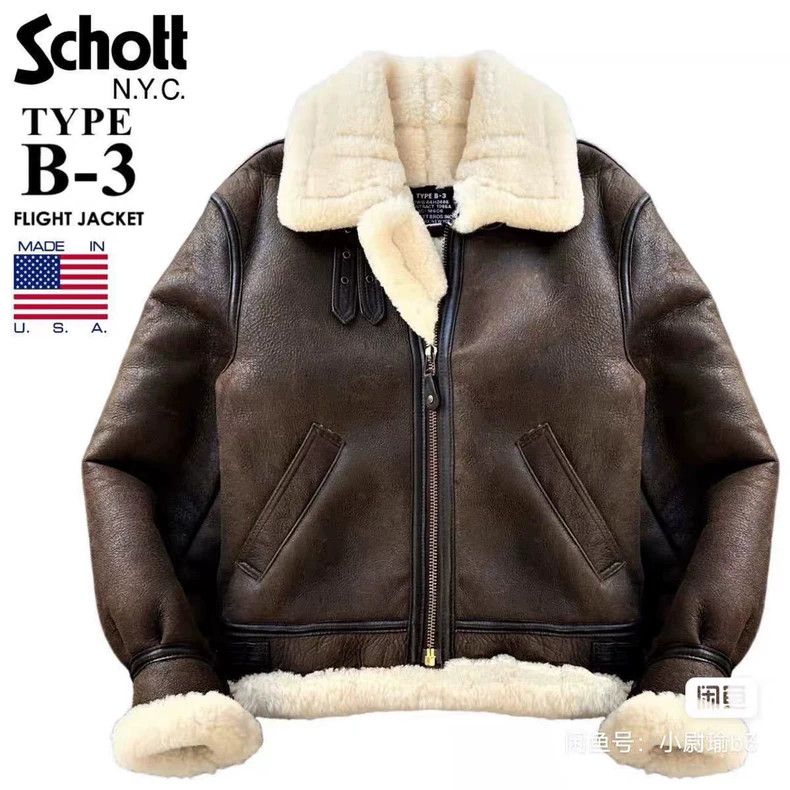 Schott Schott 257SB3 fur integrated leather jacket Size US M / EU 48-50 / 2 - 1 Thumbnail