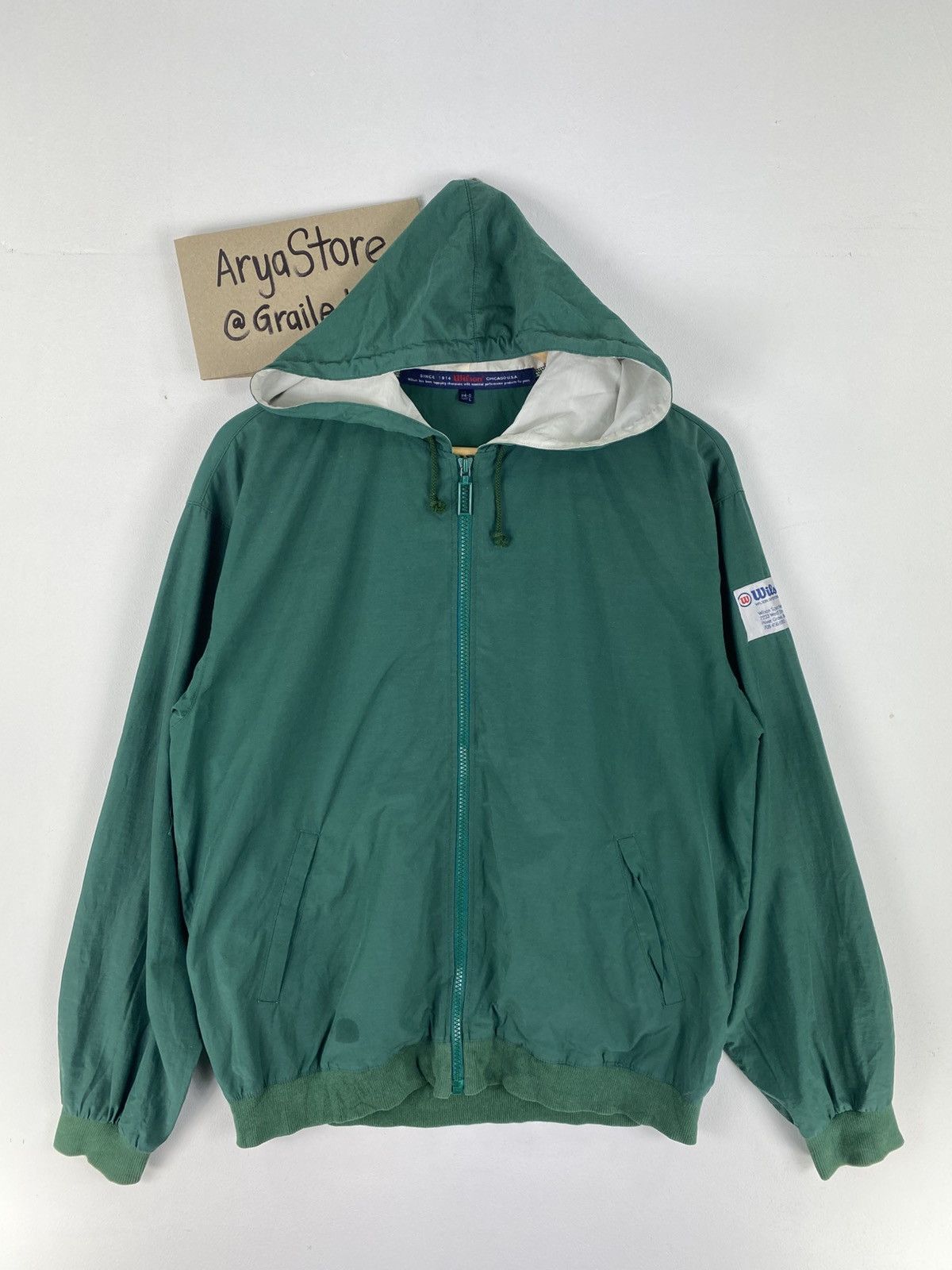 Wilson Vintage 90’s Wilson Big Logo Zipper Jacket Hoodie Size US M / EU 48-50 / 2 - 2 Thumbnail