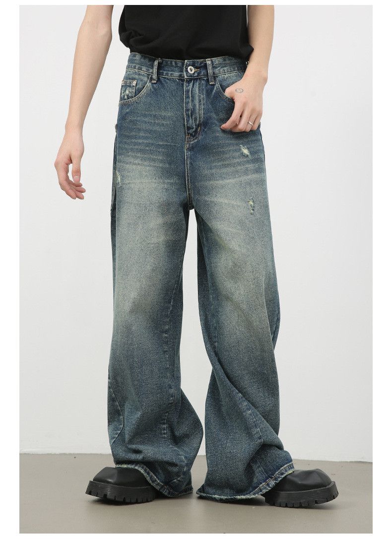 Japanese Brand Men's Loose-Fit Washed American-Style Straight-Leg Jeans Size US 32 / EU 48 - 2 Thumbnail