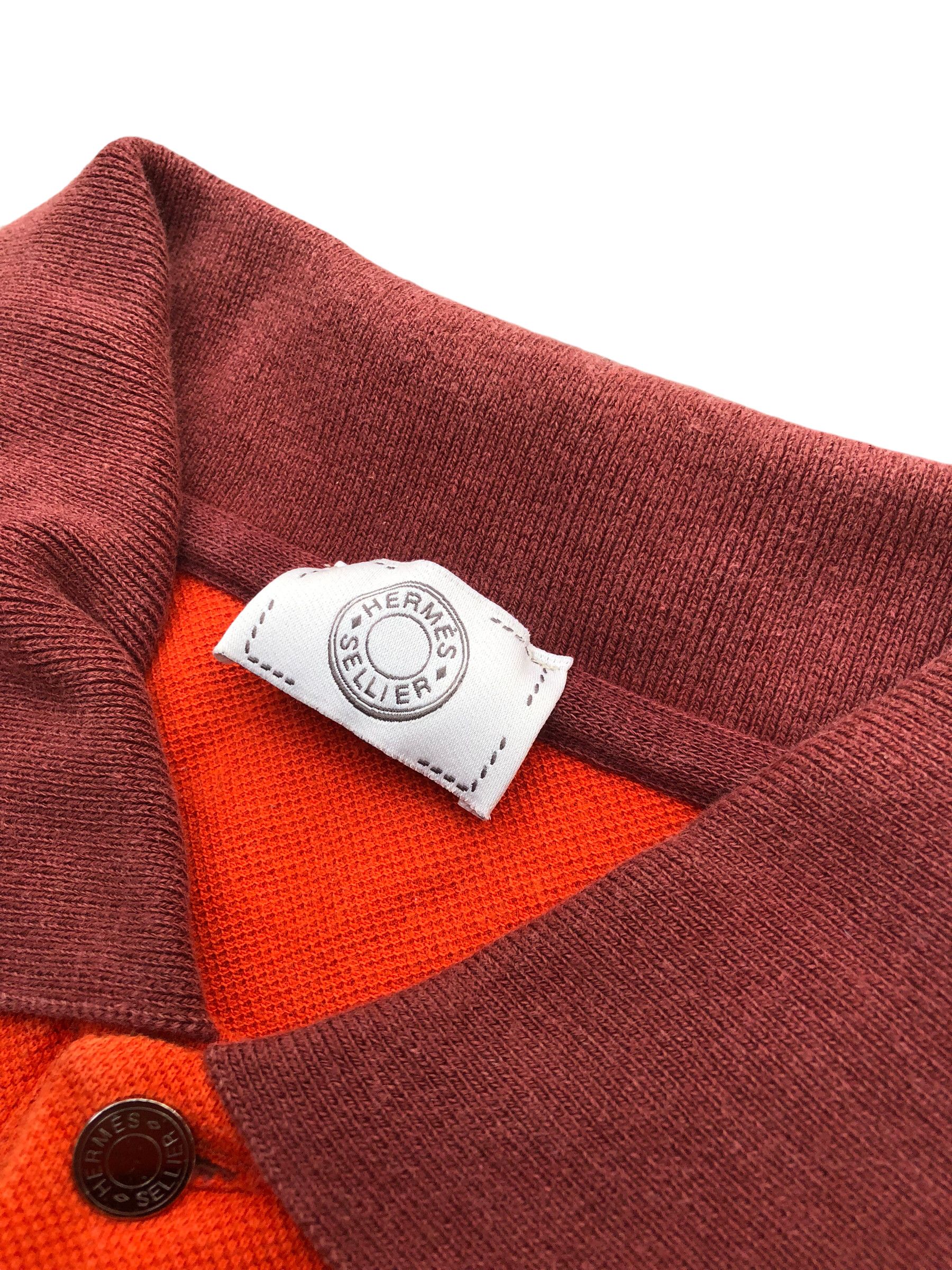 Hermes 🔥🔥HERMES Sellier Orange Polo Ringer T-Shirt Size US XS / EU 42 / 0 - 6 Thumbnail