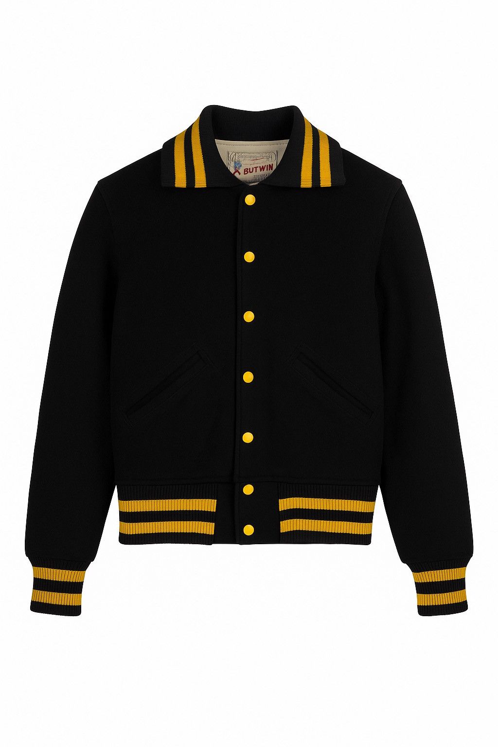 Vintage Vintage 1950s Butwin Varsity Jacket Black Yellow Made in USA Size US S / EU 44-46 / 1 - 1 Thumbnail