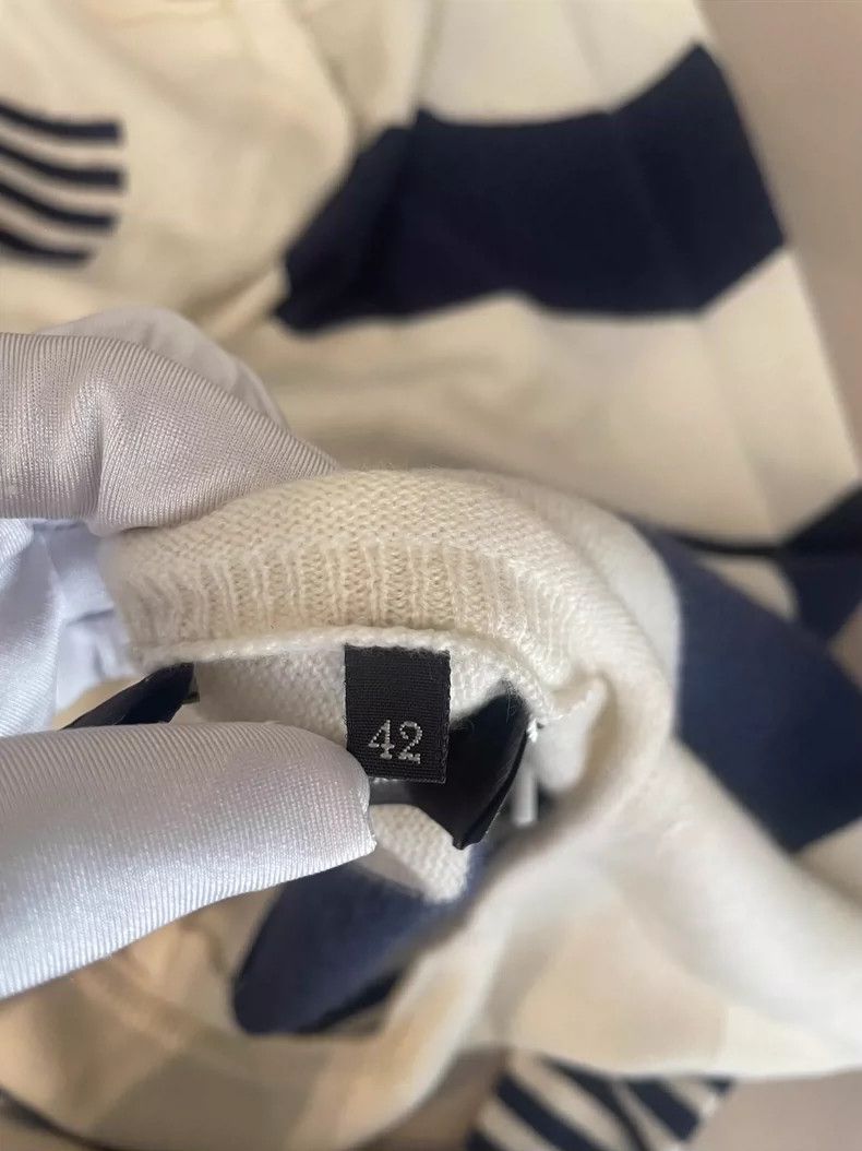 Loro Piana LORO PIANA White striped cashmere sweater Size M / US 6-8 / IT 42-44 - 6 Thumbnail