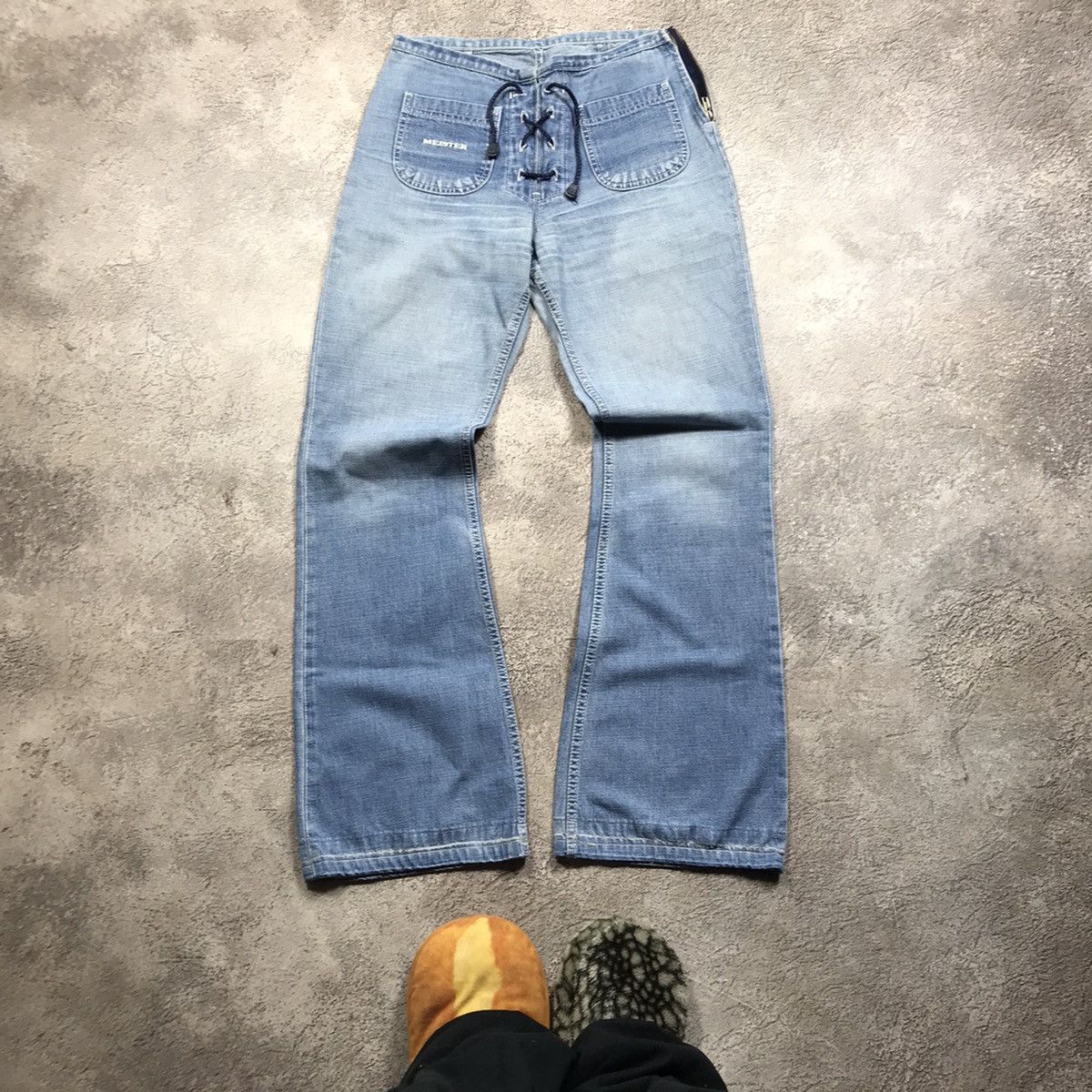Vintage Vintage Y2K Baggy Distressed Flared Jeans Skate Grunge 28 Size 28" / US 6 / IT 42 - 2 Thumbnail