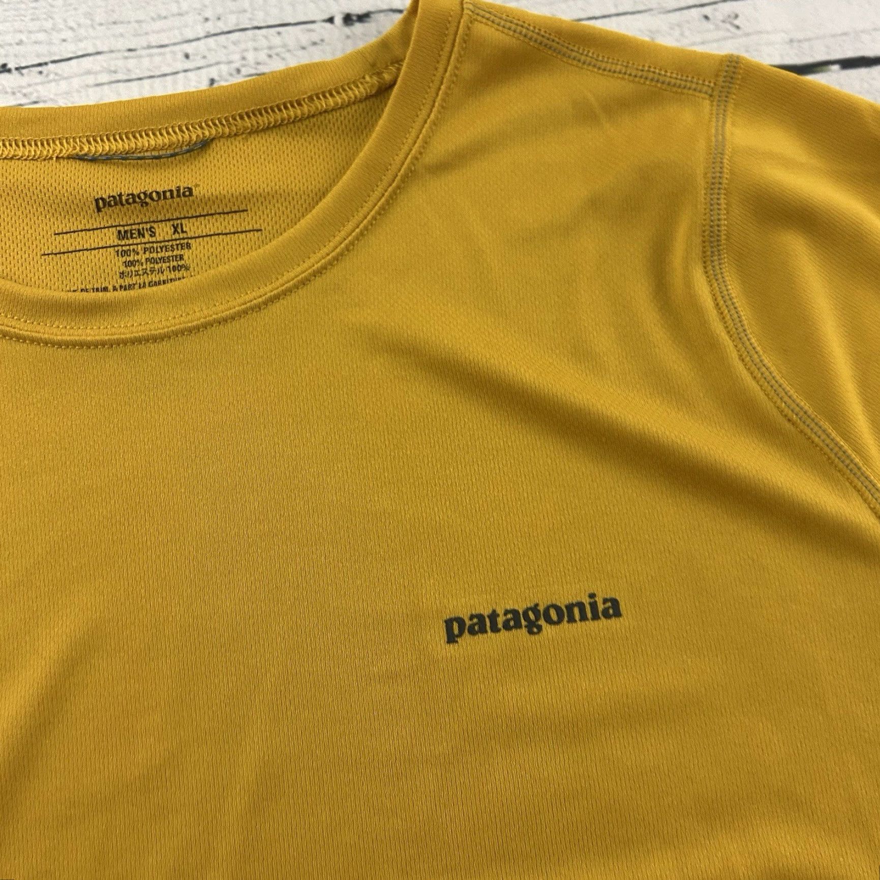 Patagonia Patagonia Fore Runner Short Sleeve T Shirt Men's XL Mustard Yellow Shirt Men XL Yellow Size US XL / EU 56 / 4 - 3 Thumbnail