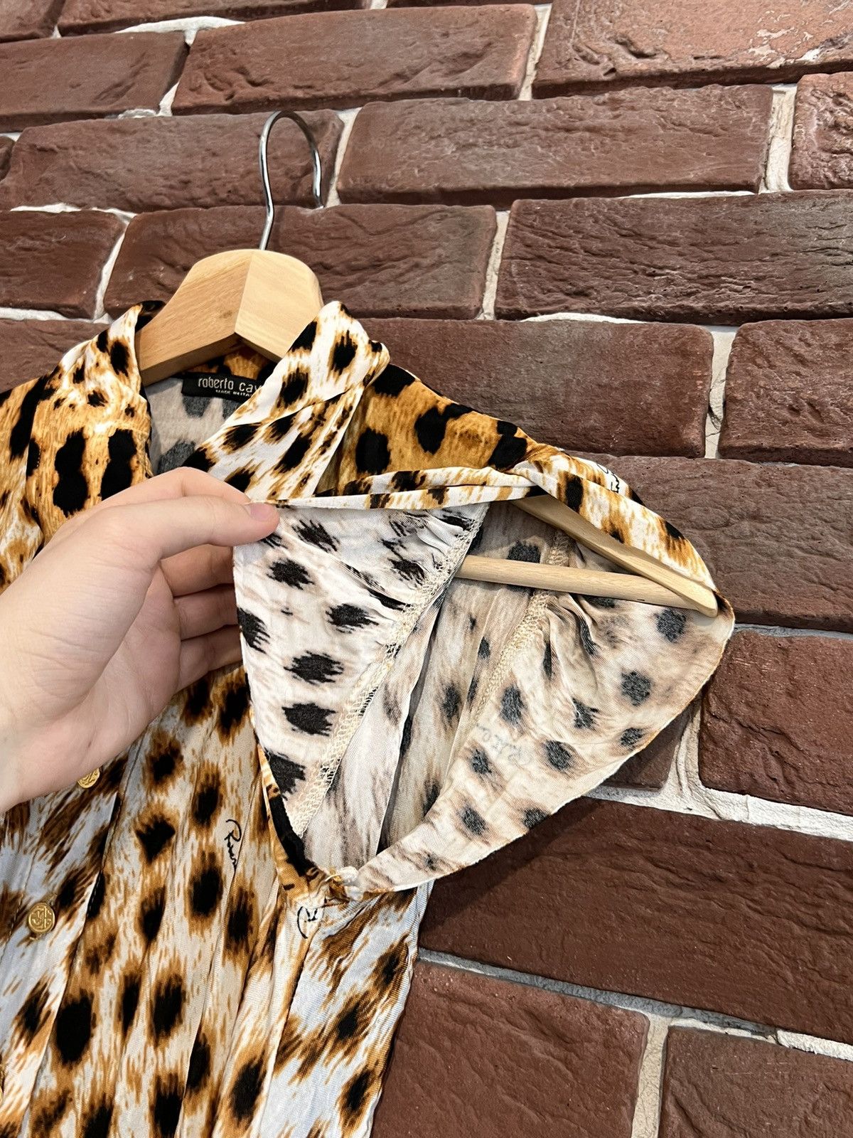 Rare Roberto Cavalli Leopard Print Button Shirt Designer S