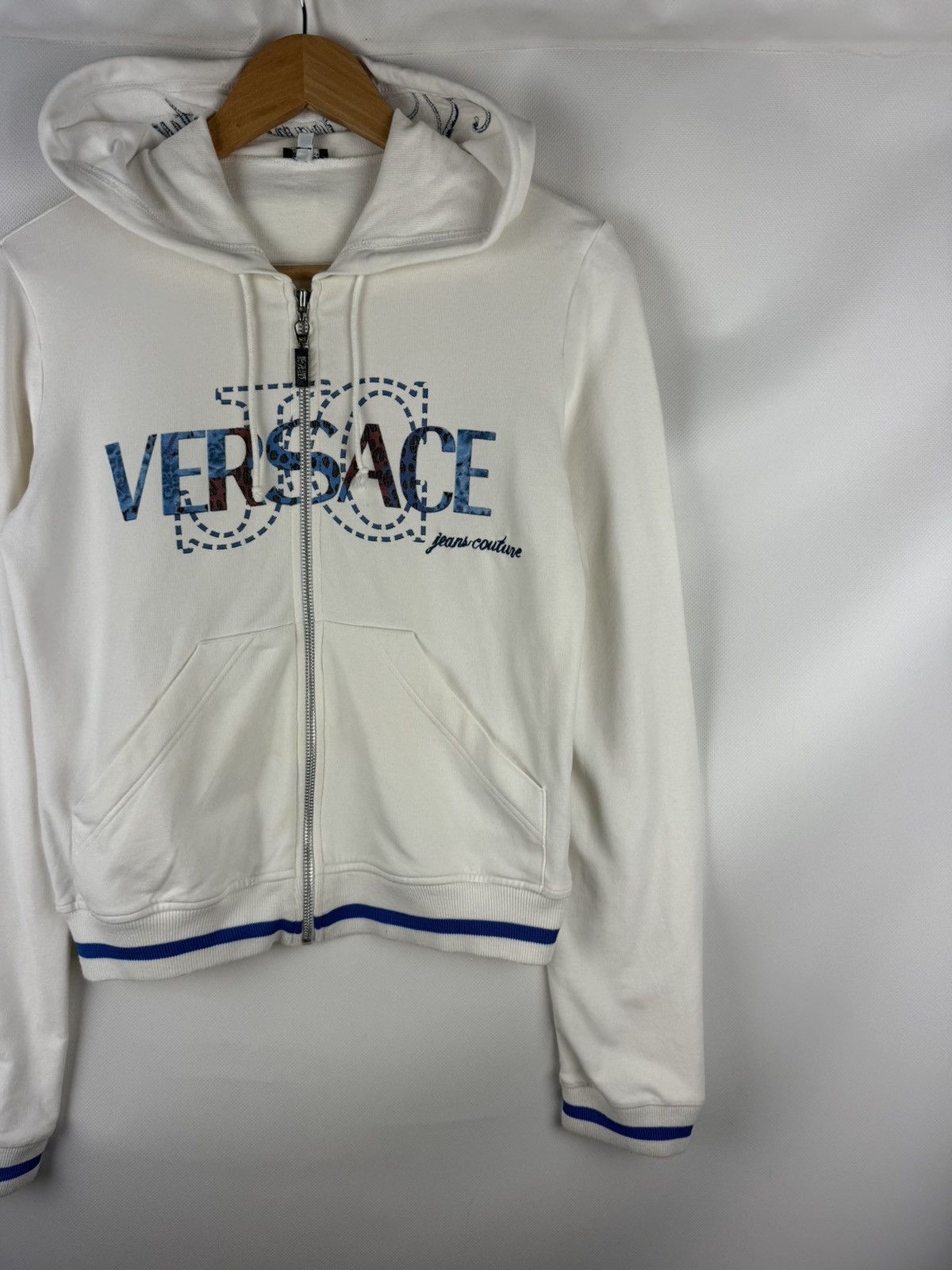 Versace Jeans Couture Versace Jeans Couture Y2K Studded Big Logo Full Zip Hoodie Size S / US 4 / IT 40 - 3 Thumbnail