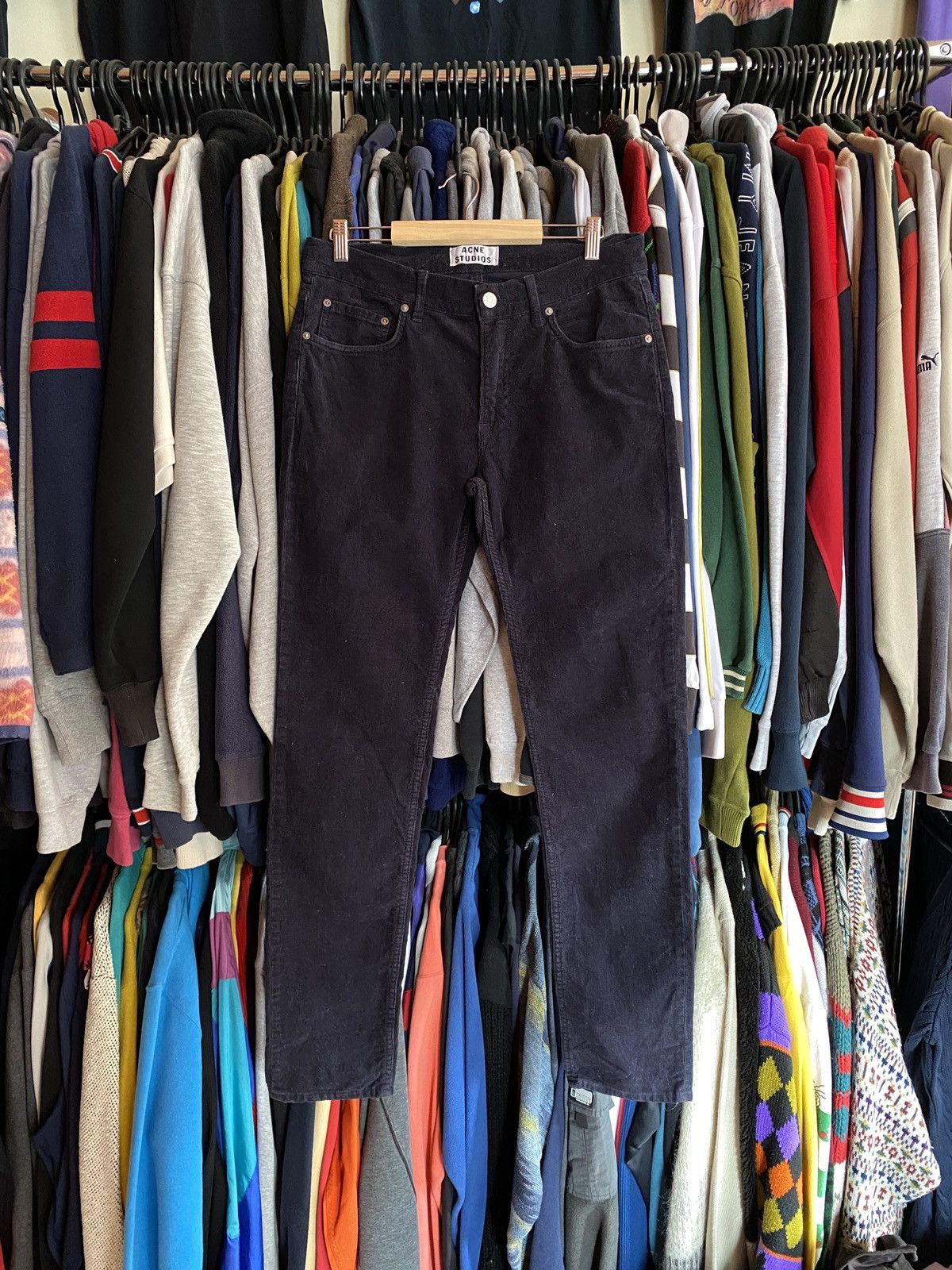 Acne Studios VINTAGE ACNE STUDIOS ACE CORD BLUE CORDUROY PANTS Size US 31 - 1 Thumbnail