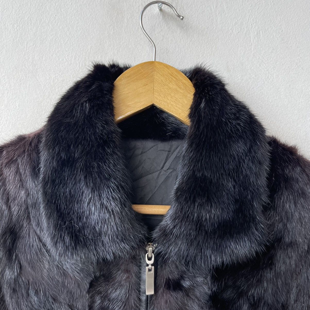 Vintage Real Mink Fur Zip-Up Blouson - Glossy Black (Vintage) Size US M / EU 48-50 / 2 - 8 Thumbnail