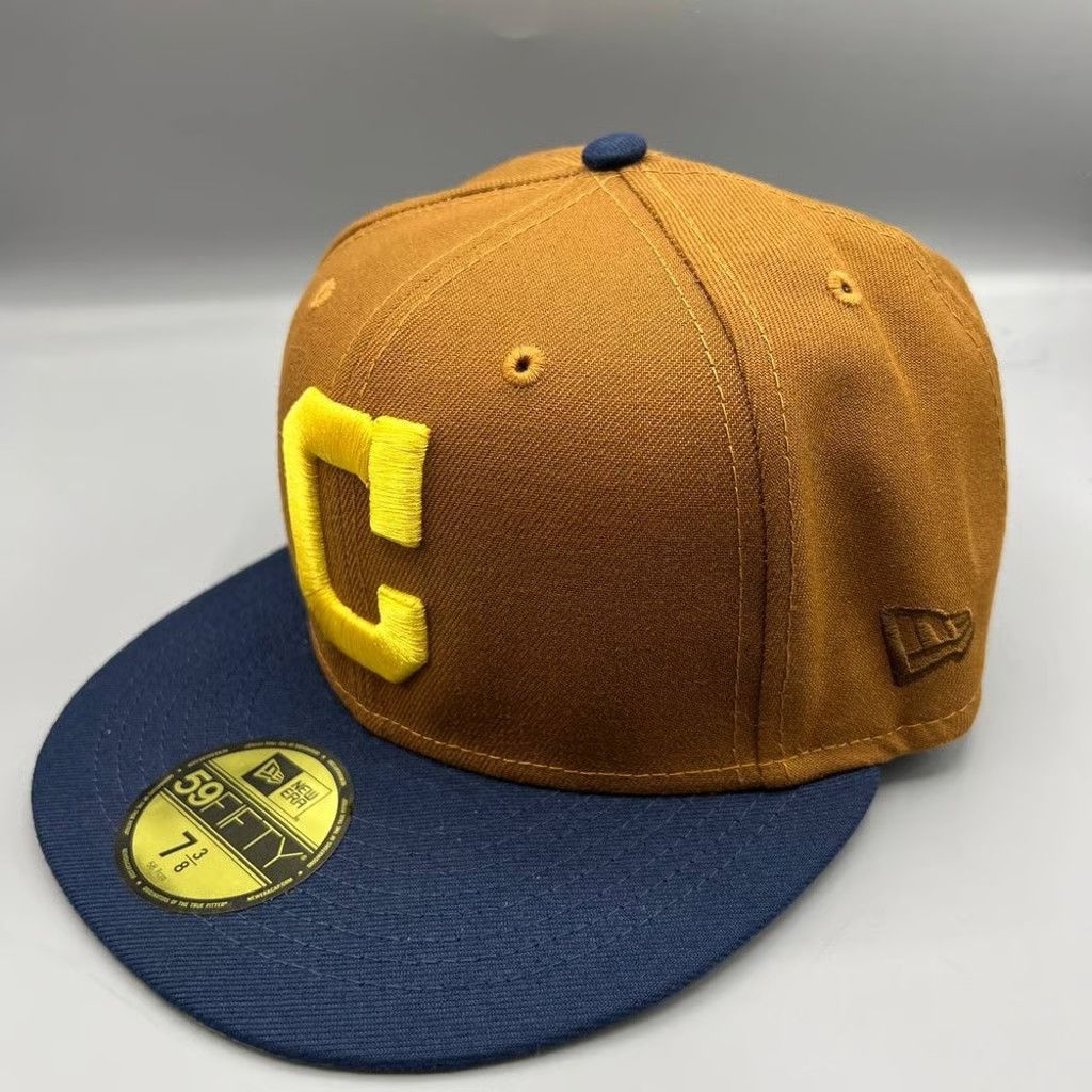 New Era Cleveland Indians Guardians Hat Men 7 3/8 Brown Fitted Cap Size ONE SIZE - 3 Thumbnail
