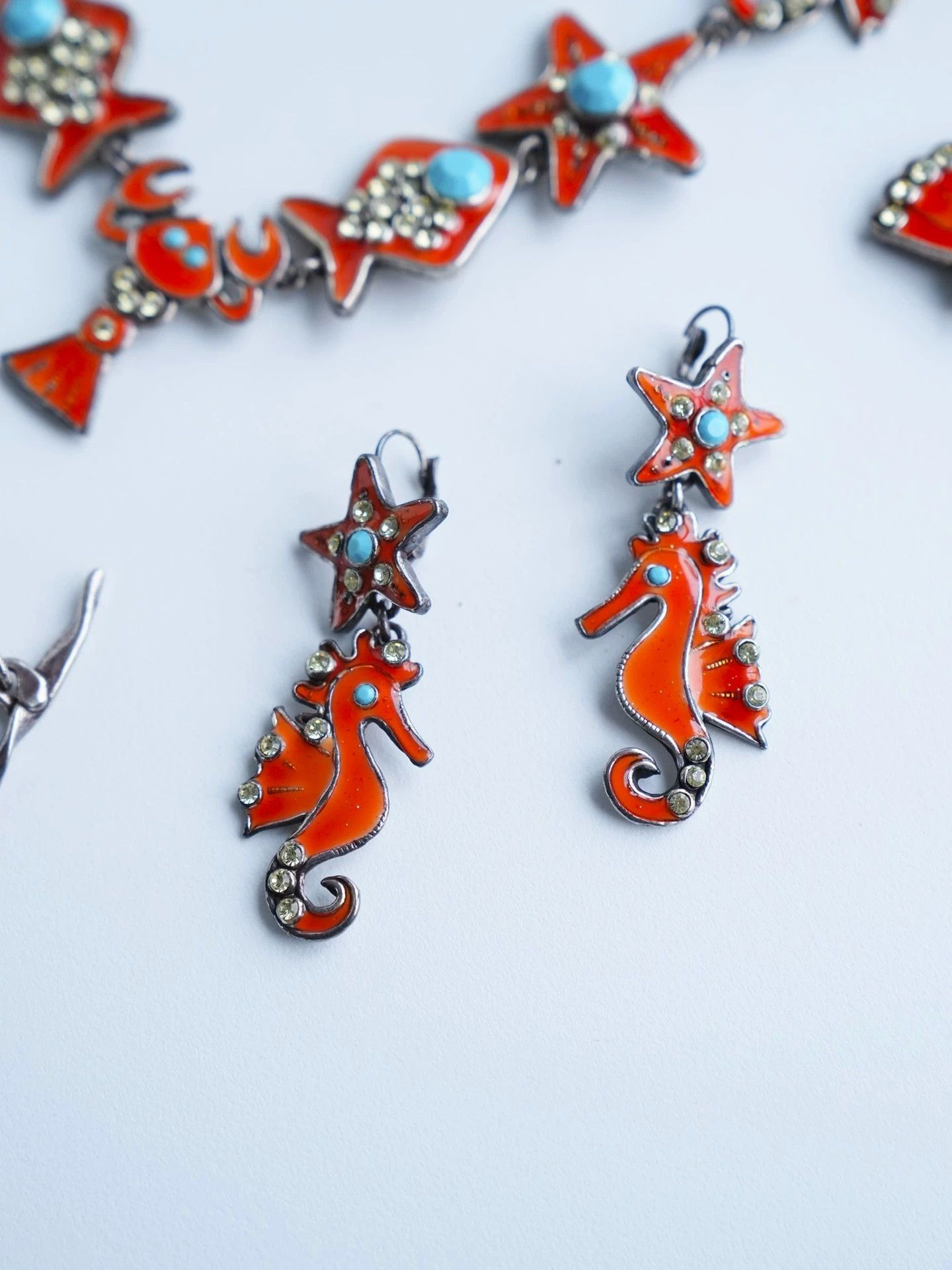 Other Taratata Ocean 4pc Enamel Rhinestone Jewelry Set Orange Size ONE SIZE - 6 Thumbnail
