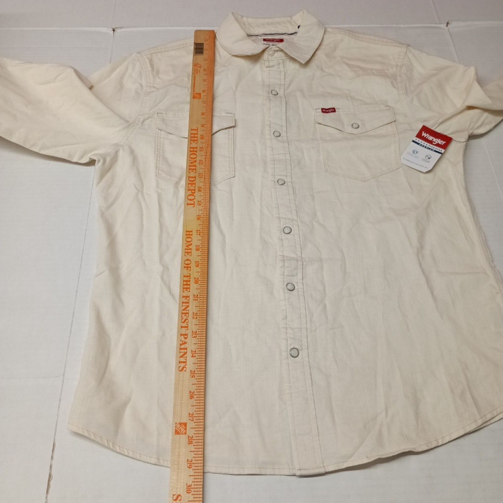 Wrangler Wrangler Snap Woven Shirt Men's L Large Cowboy Wash Beige Size US L / EU 52-54 / 3 - 6 Thumbnail