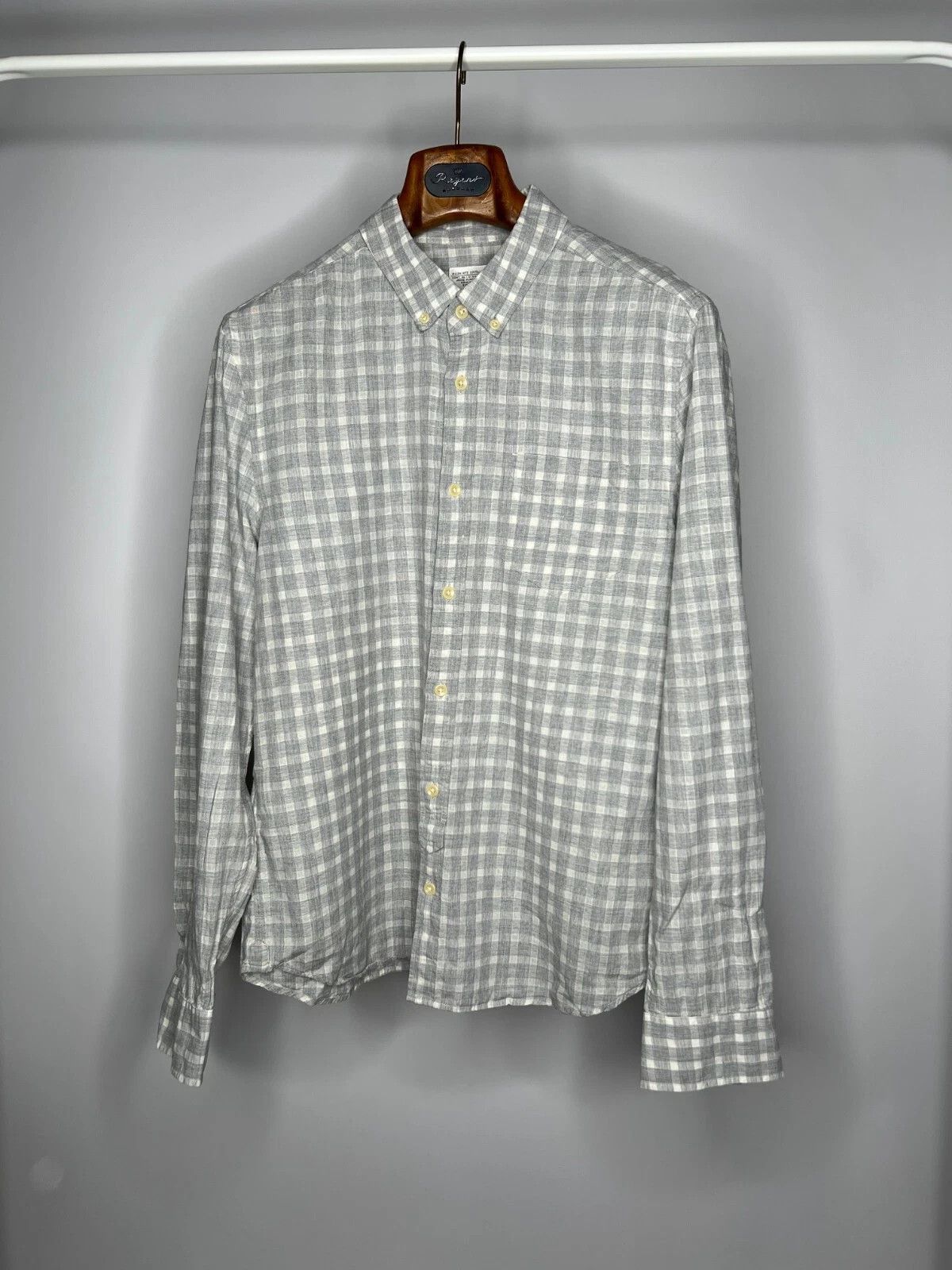 Allsaints ALLSAINTS Haku L/Slv Shirt Wool Linen Blend Plaid Japan Made Size US L / EU 52-54 / 3 - 1 Thumbnail