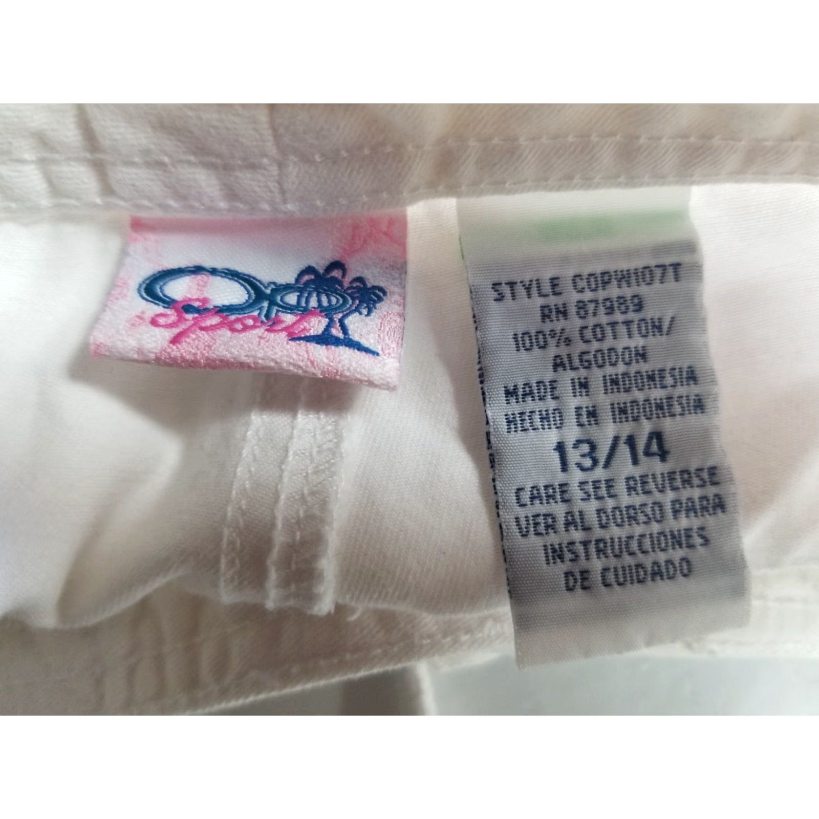 Ocean Pacific OP Ocean Pacific White Womens Shorts 13-14 Casual Drawstring Regular Chino Shorts Womens Size 34" / US 12 / IT 48 - 5 Thumbnail