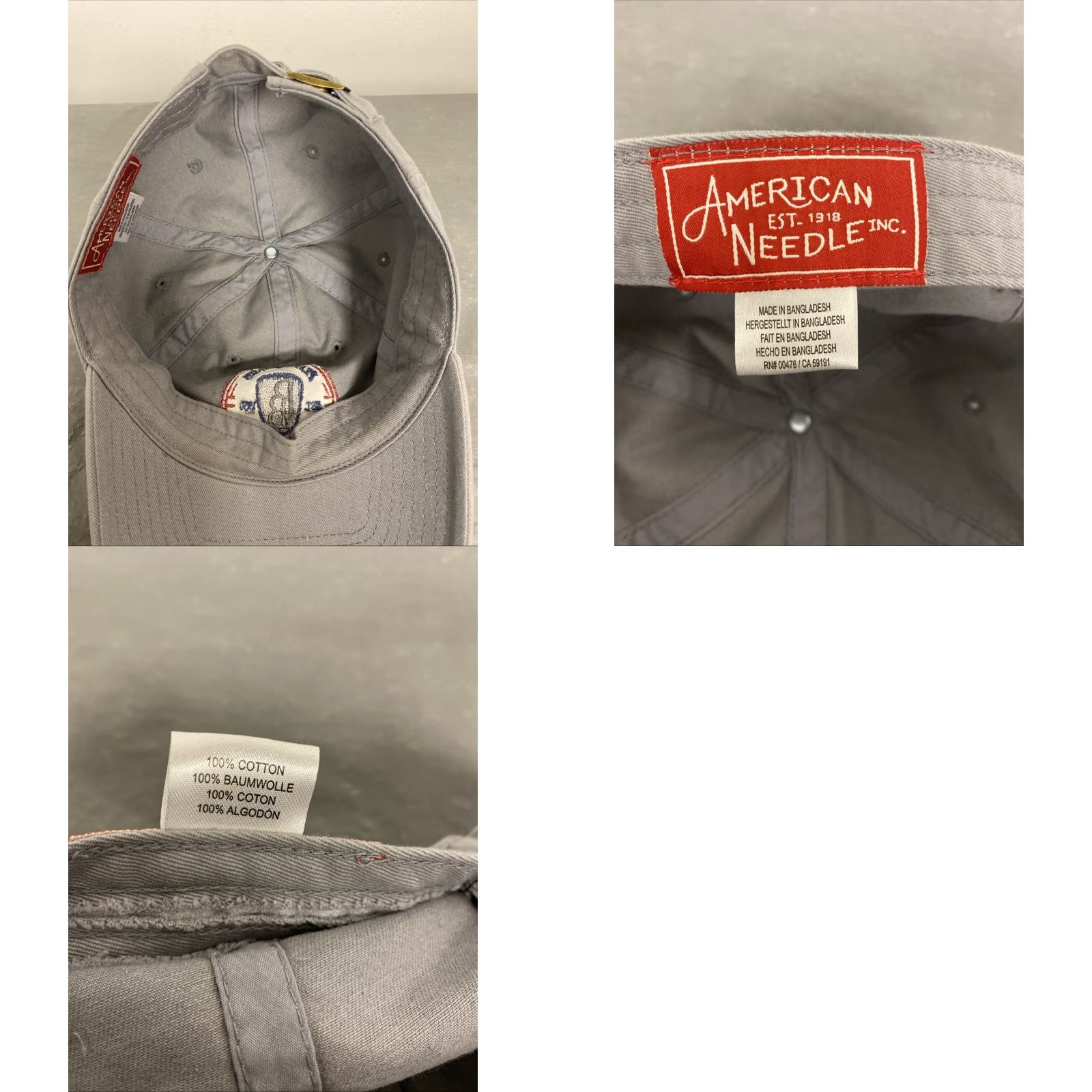 American Needle VINTAGE American Needle Baseball Cap Men Adjustable Strapback Gray Outdoor Casual Spring Summer Men Size ONE SIZE - 8 Thumbnail