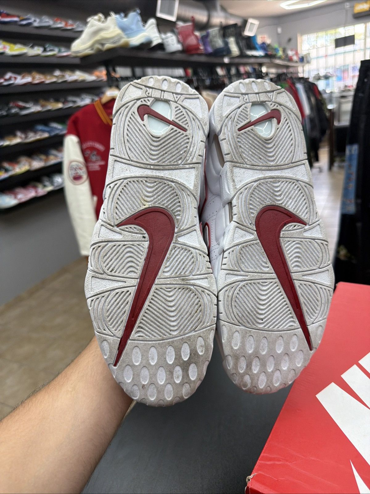 Nike Size 10 - Nike Air More Uptempo White Varsity Red 2021 Size US 10 / EU 43 - 11 Thumbnail