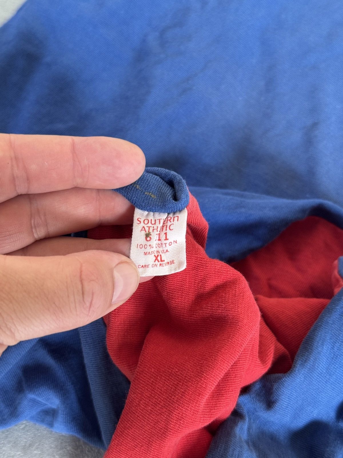 Vintage *RARE* VINTAGE 60s SOUTHERN ATHLETIC DOUBLE LAYER BLANK TEE Size US XL / EU 56 / 4 - 3 Thumbnail