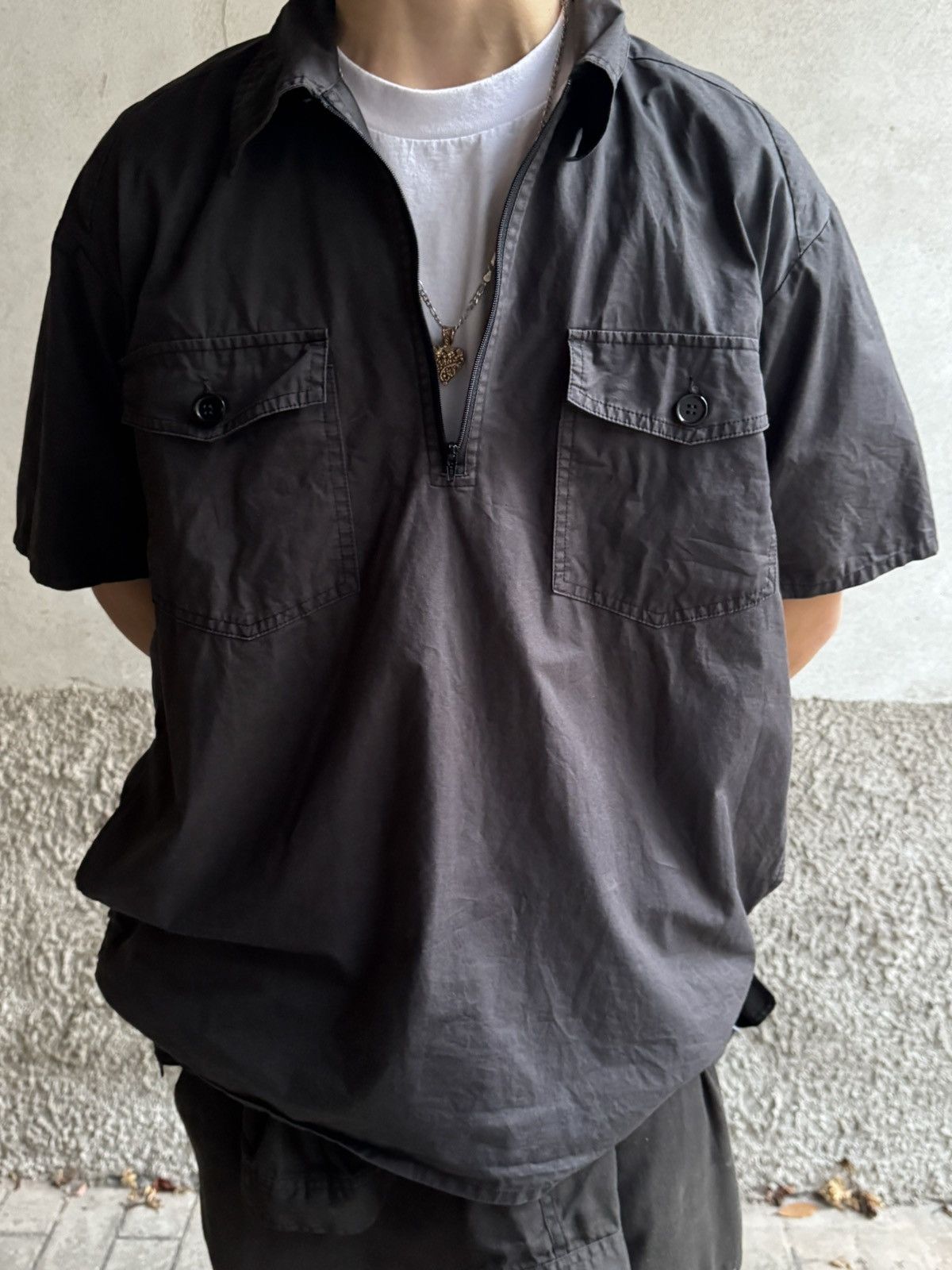 Undercover Undercover S/S 99 “Groupie” Mechanic Half Zip Work Shirt Size US L / EU 52-54 / 3 - 22 Thumbnail