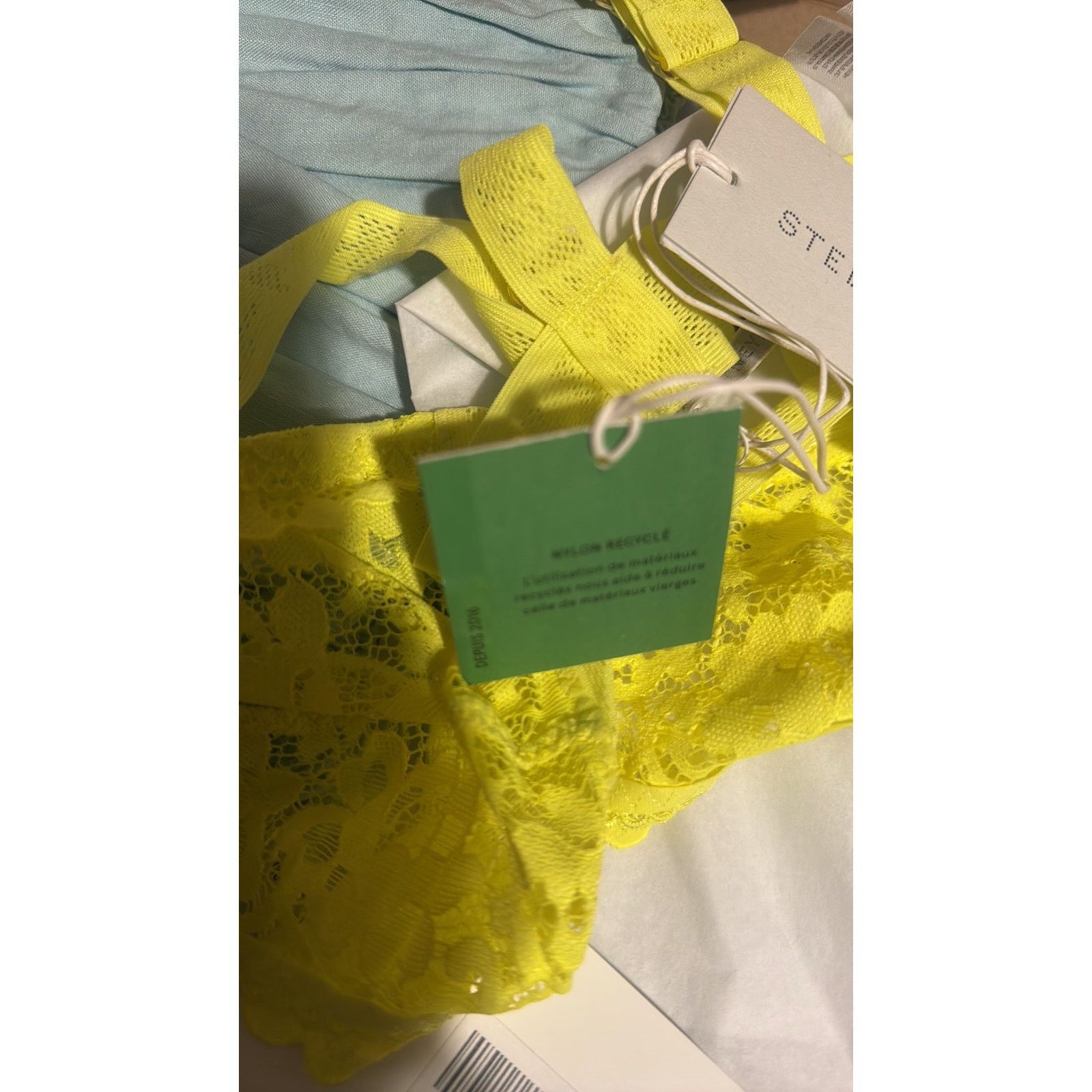 Stella McCartney Stella McCartney Neon lace triangle bra Bright yellow M Size ONE SIZE - 5 Thumbnail