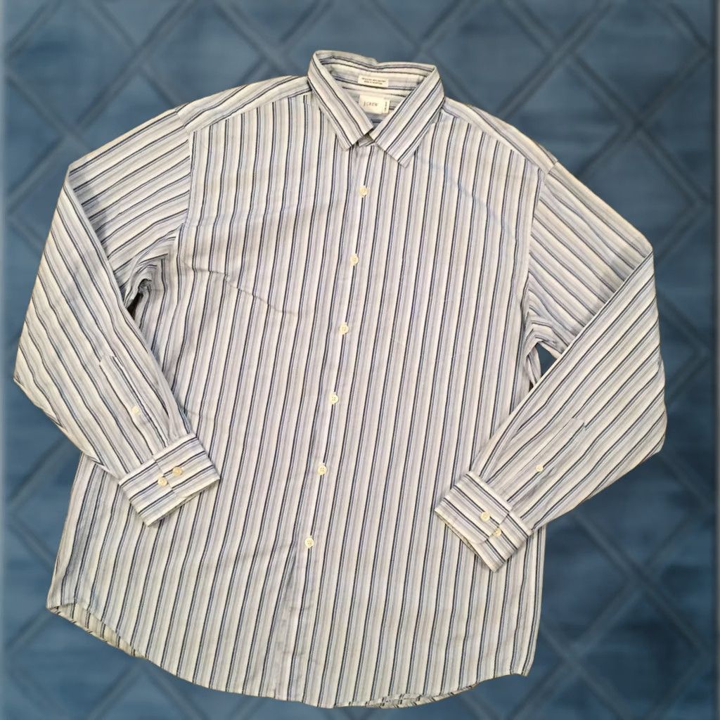 J.Crew J.CREW Shirt Mens Large Blue Striped Long Sleeve Button Up Size US L / EU 52-54 / 3 - 1 Thumbnail