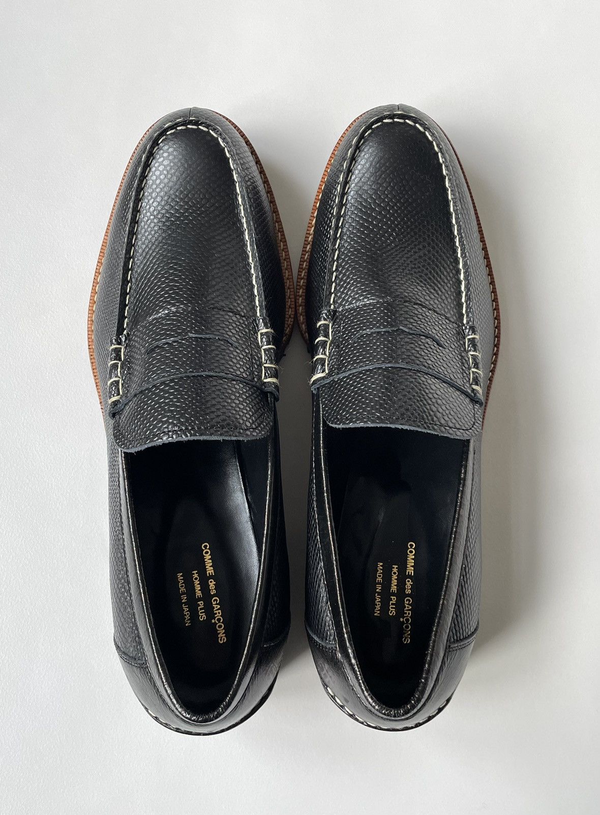 Comme des Garcons Commando Sole Textured Leather Loafers Size US 12 / EU 45 - 10 Thumbnail