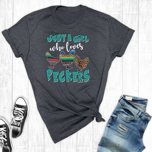 Other Rebel Rose -Just a Girl who loves Peckers Short Sleeve Shirt Size 3XL / US 20-22 - 1 Thumbnail