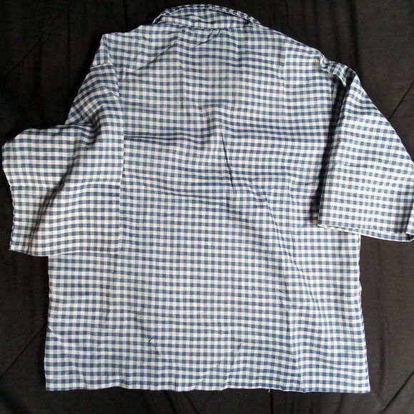 Other Vintage 70s Sasso Permanent Prest Blue Checker Button Shirt Size US M / EU 48-50 / 2 - 5 Thumbnail