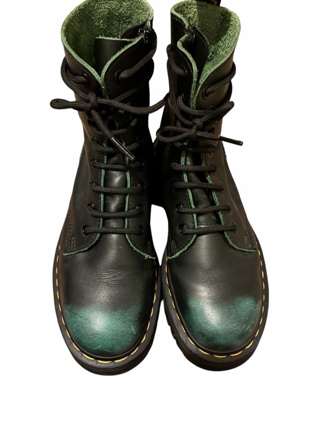 Dr. Martens Dr. Martens Jadon Rub off Black Green Platforms Size 8 Size US 8 / IT 38 - 2 Thumbnail