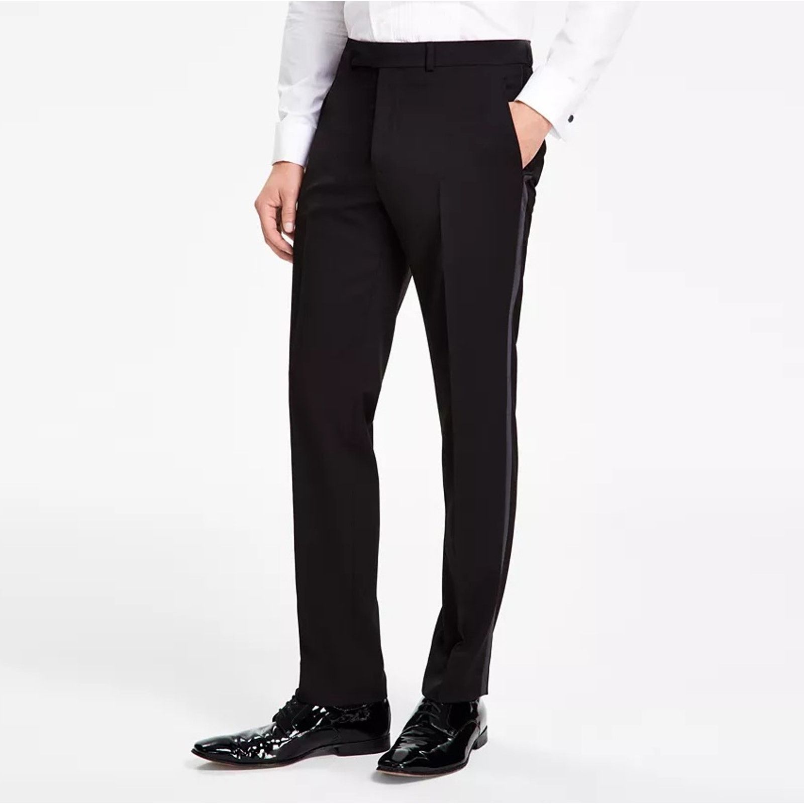 Kenneth Cole Kenneth Cole Reaction Men's Black Slim Dress Pants 42W 32L Size US 42 / EU 58 - 1 Thumbnail