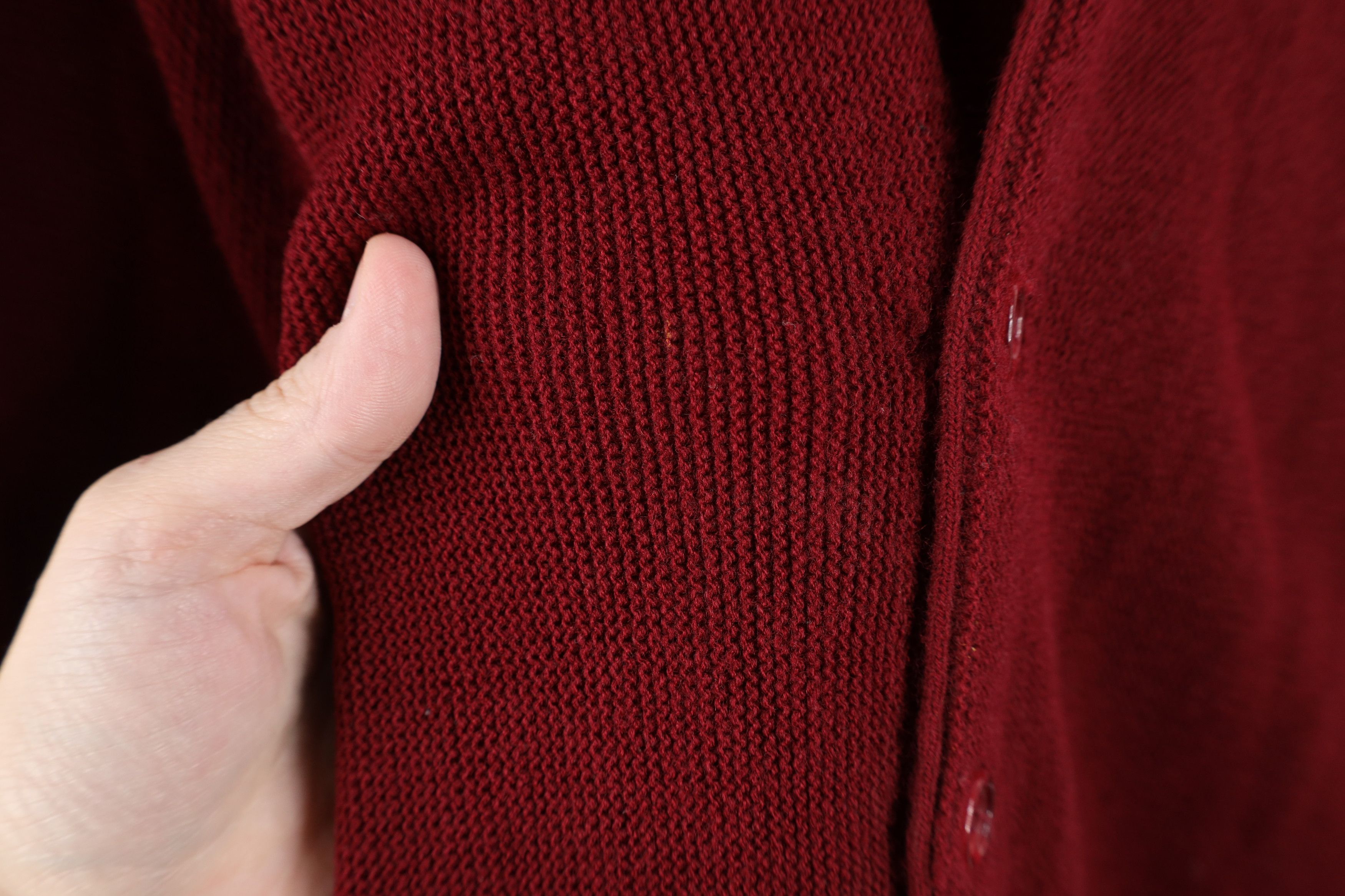 Vintage Vintage 90s Streetwear Blank Knit Cardigan Sweater Red USA Size US M / EU 48-50 / 2 - 5 Thumbnail