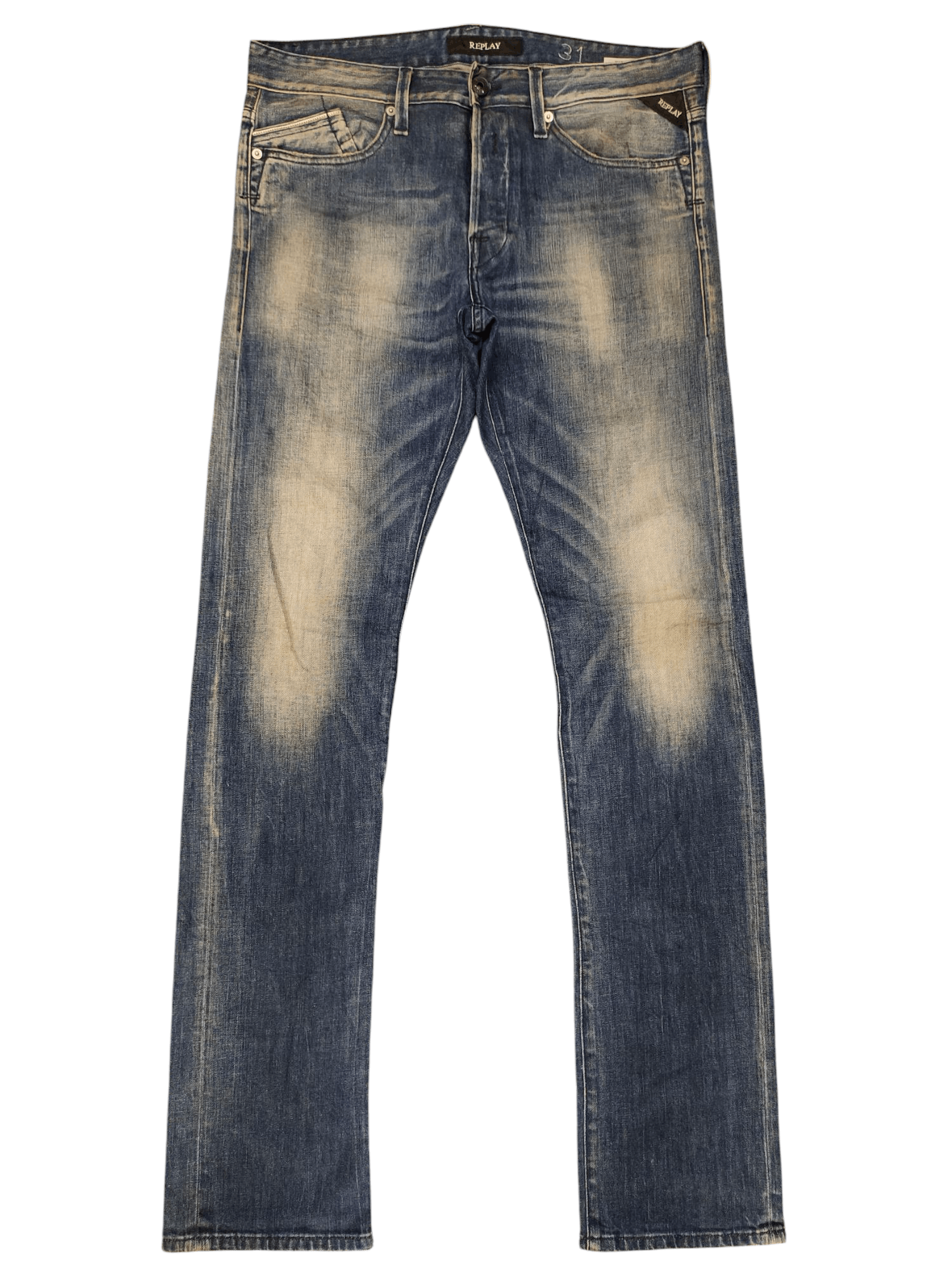 If Six Was Nine Vintage Y2k Replay Clawmark Rusty Faded Denim Jeans Size US 32 / EU 48 - 1 Thumbnail